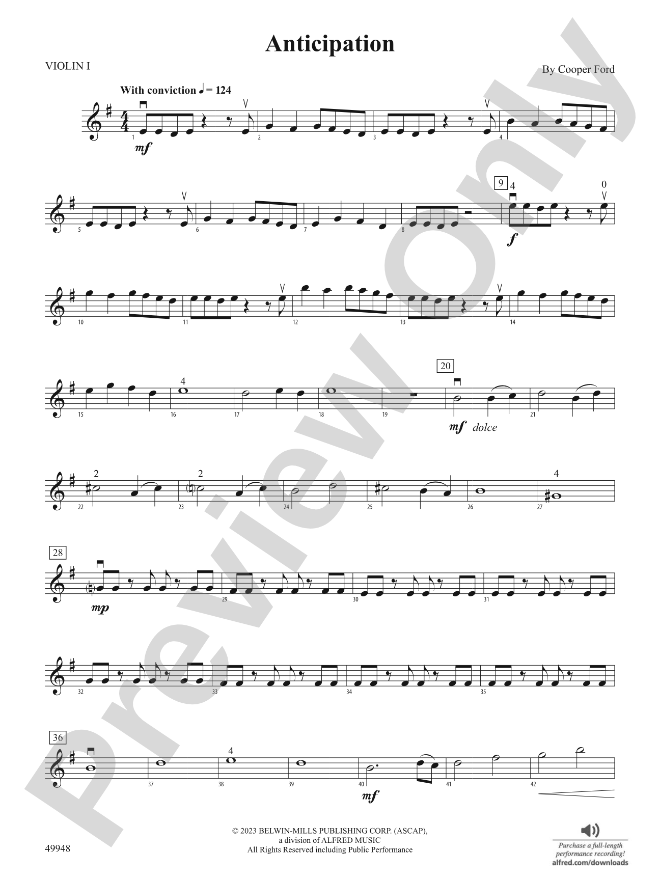 Anticipation: 1st Violin