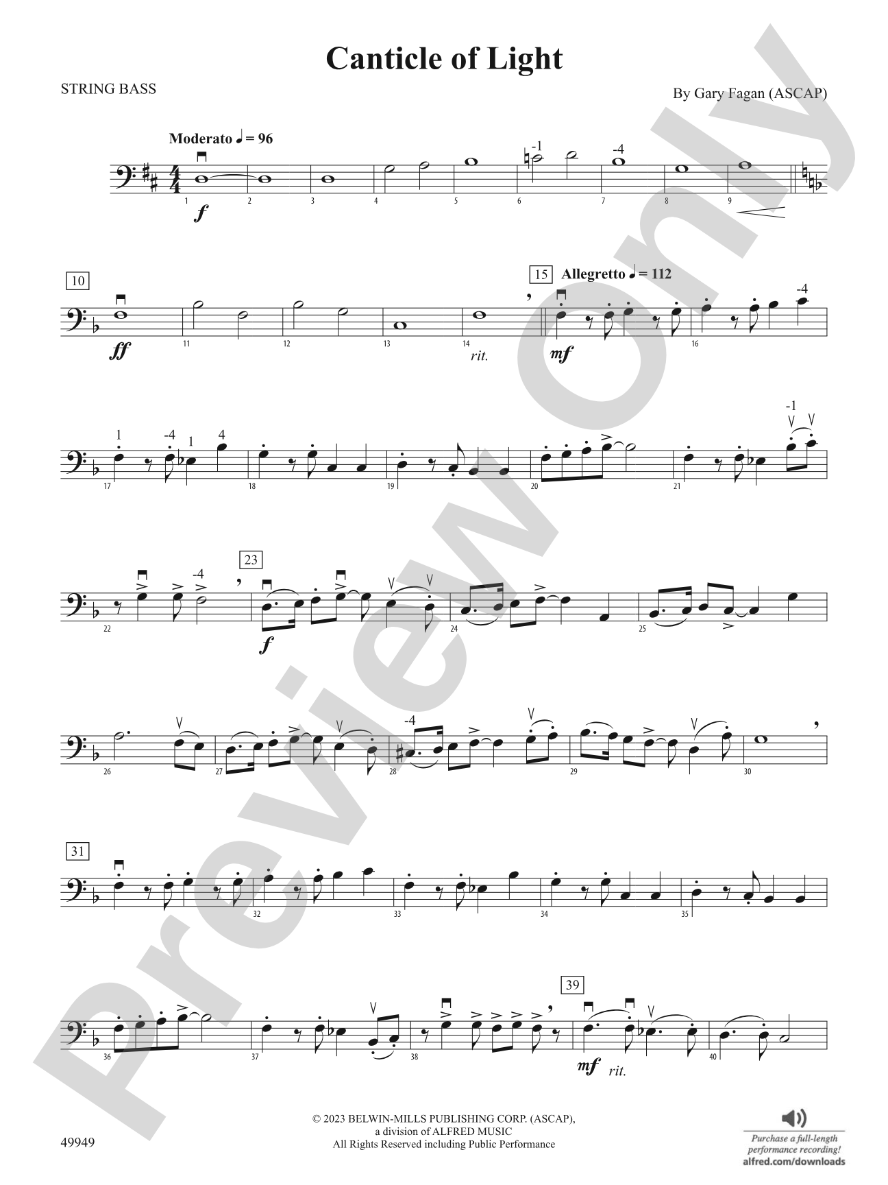 Canticle of Light: String Bass