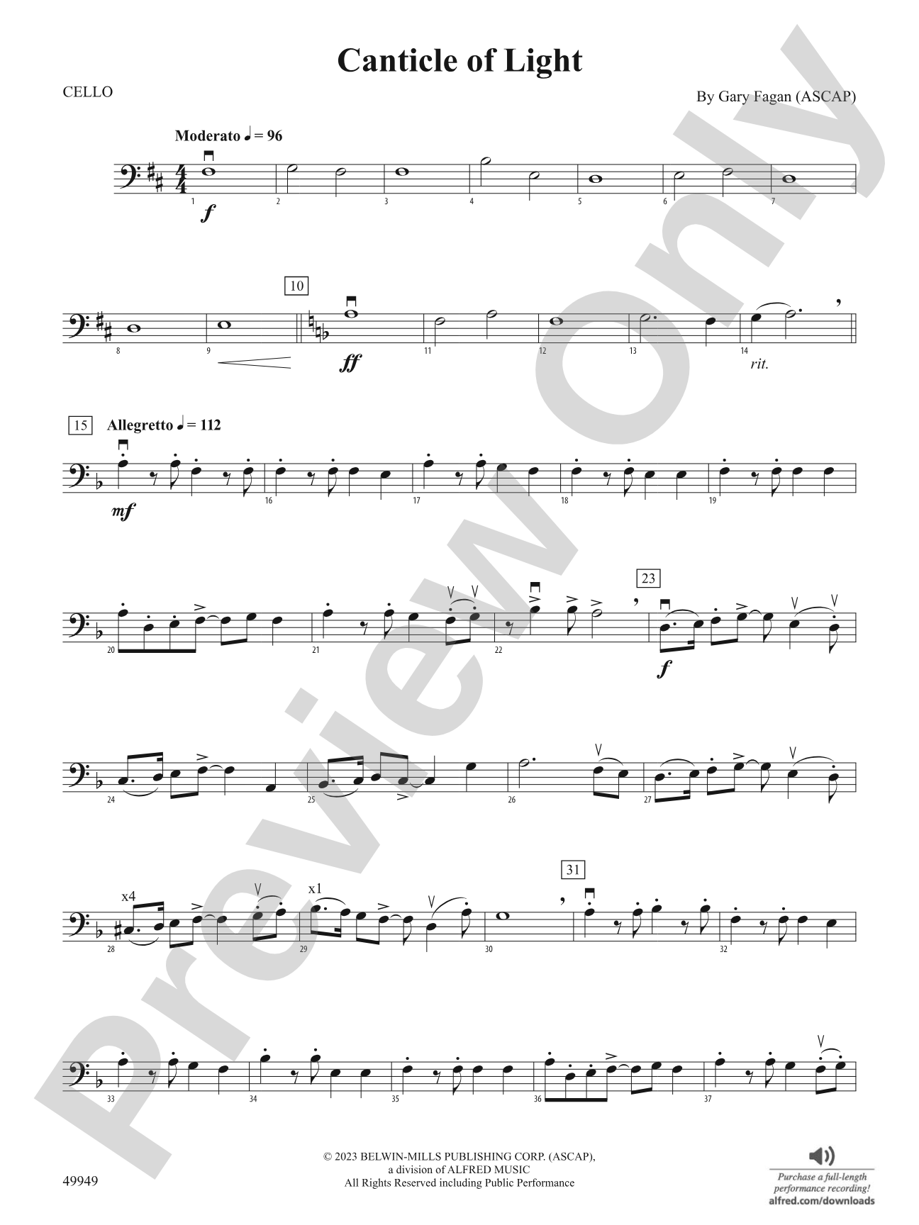 Canticle of Light: Cello