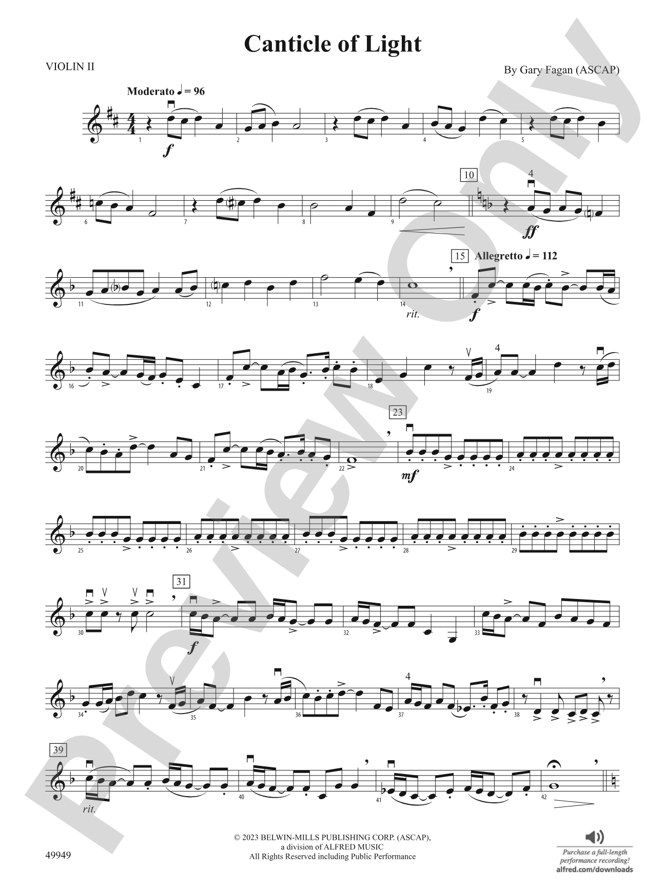 Canticle of Light: 2nd Violin