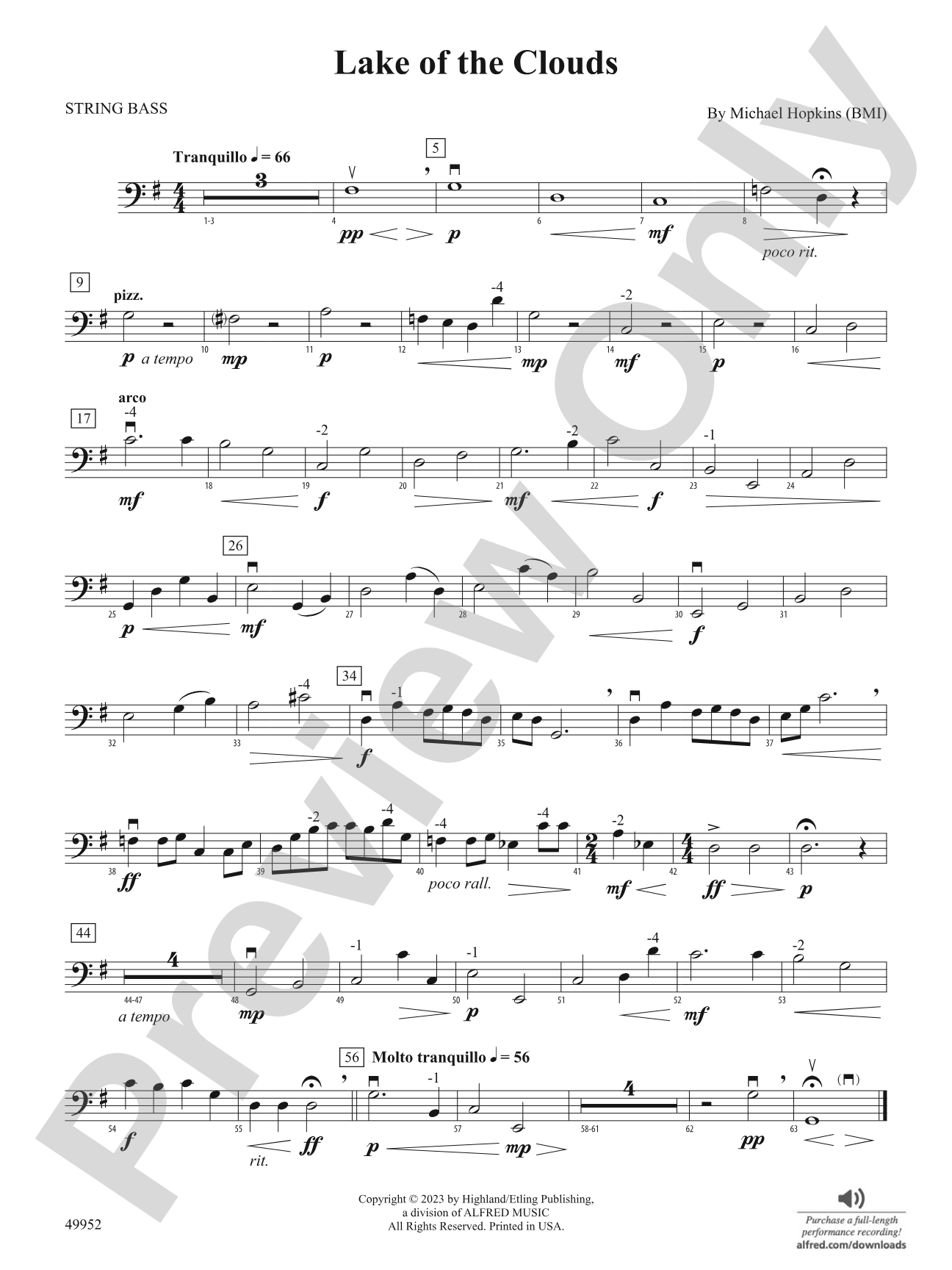 Lake of the Clouds: String Bass