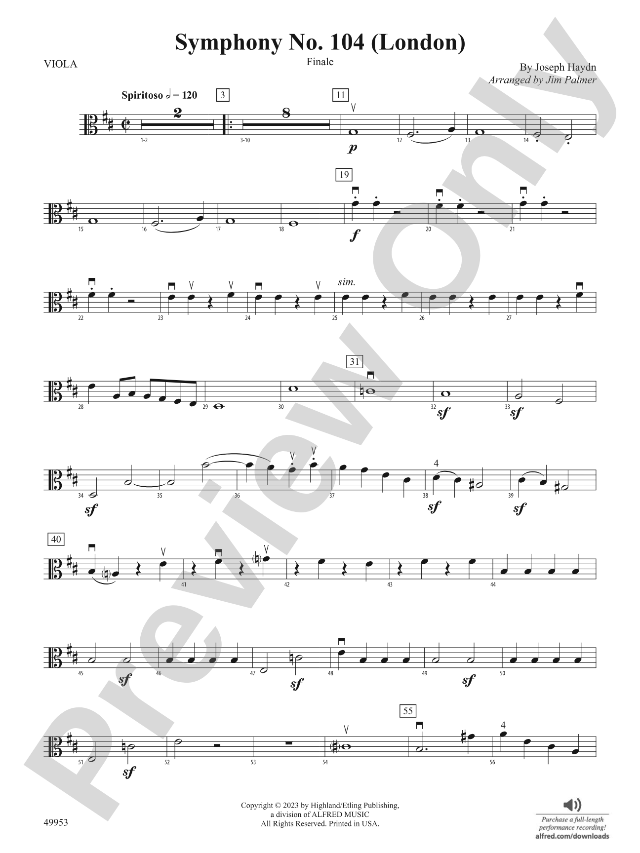 Symphony No. 104 (London): Viola