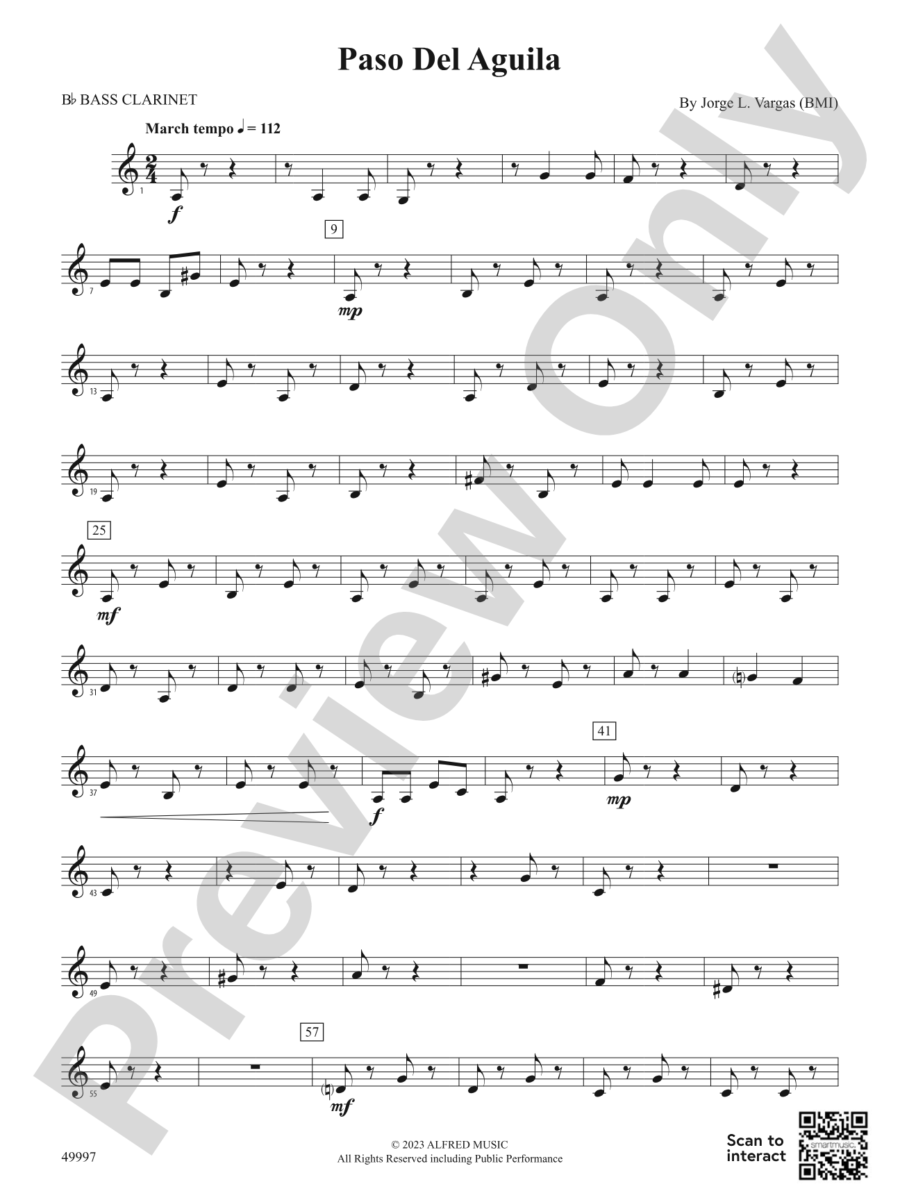 Paso Del Aguila: B-flat Bass Clarinet