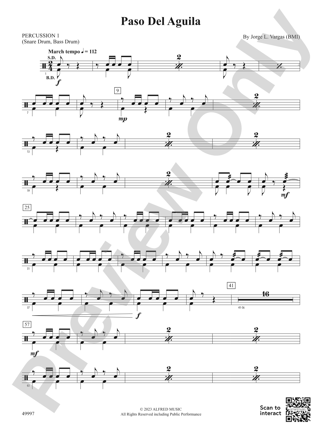 Paso Del Aguila: 1st Percussion
