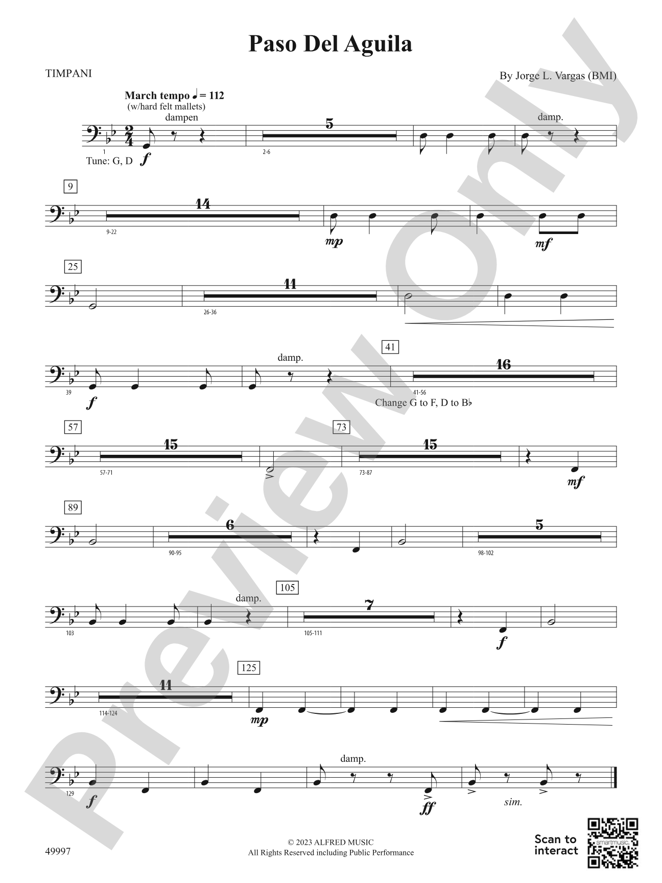 Paso Del Aguila: Timpani