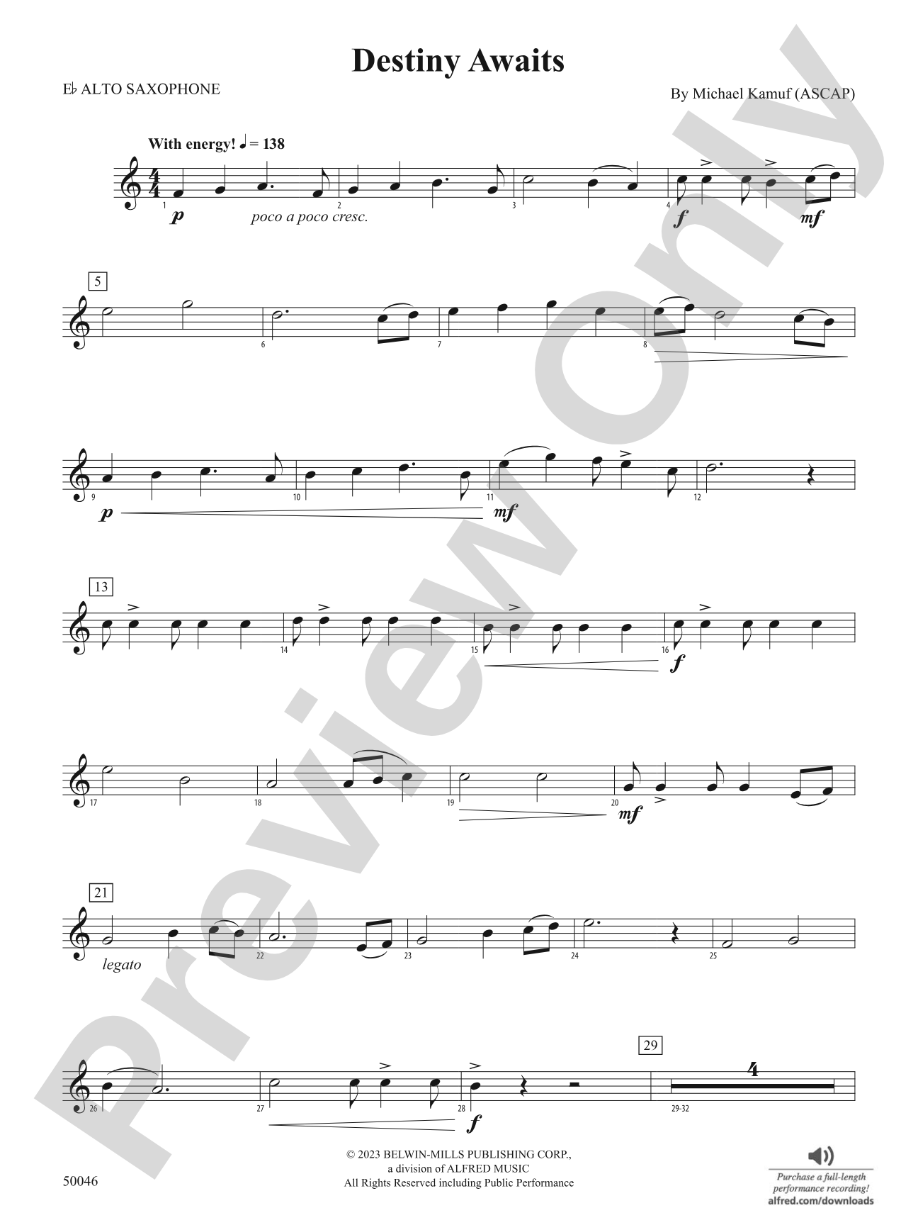 Destiny Awaits: E-flat Alto Saxophone