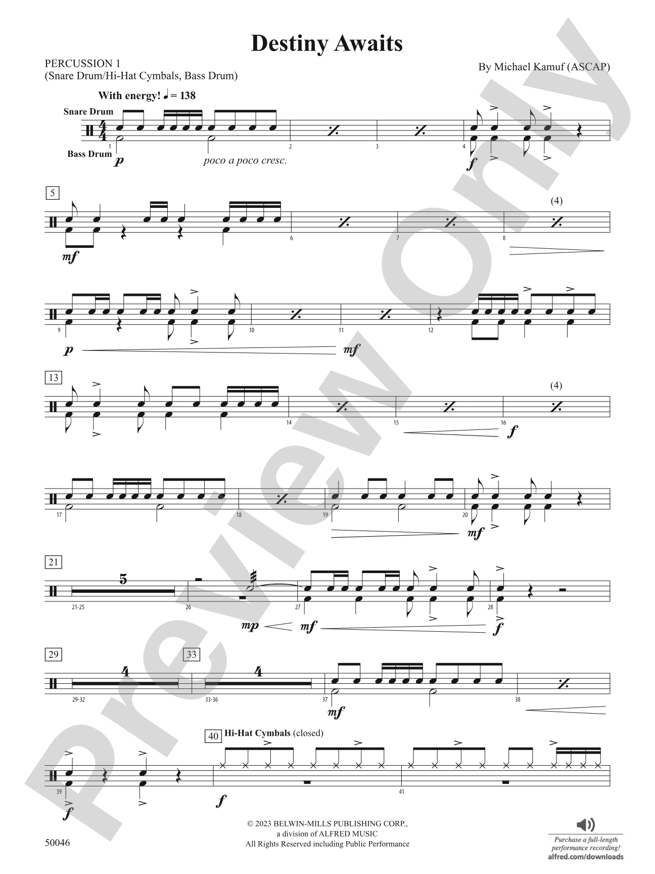 Destiny Awaits: 1st Percussion