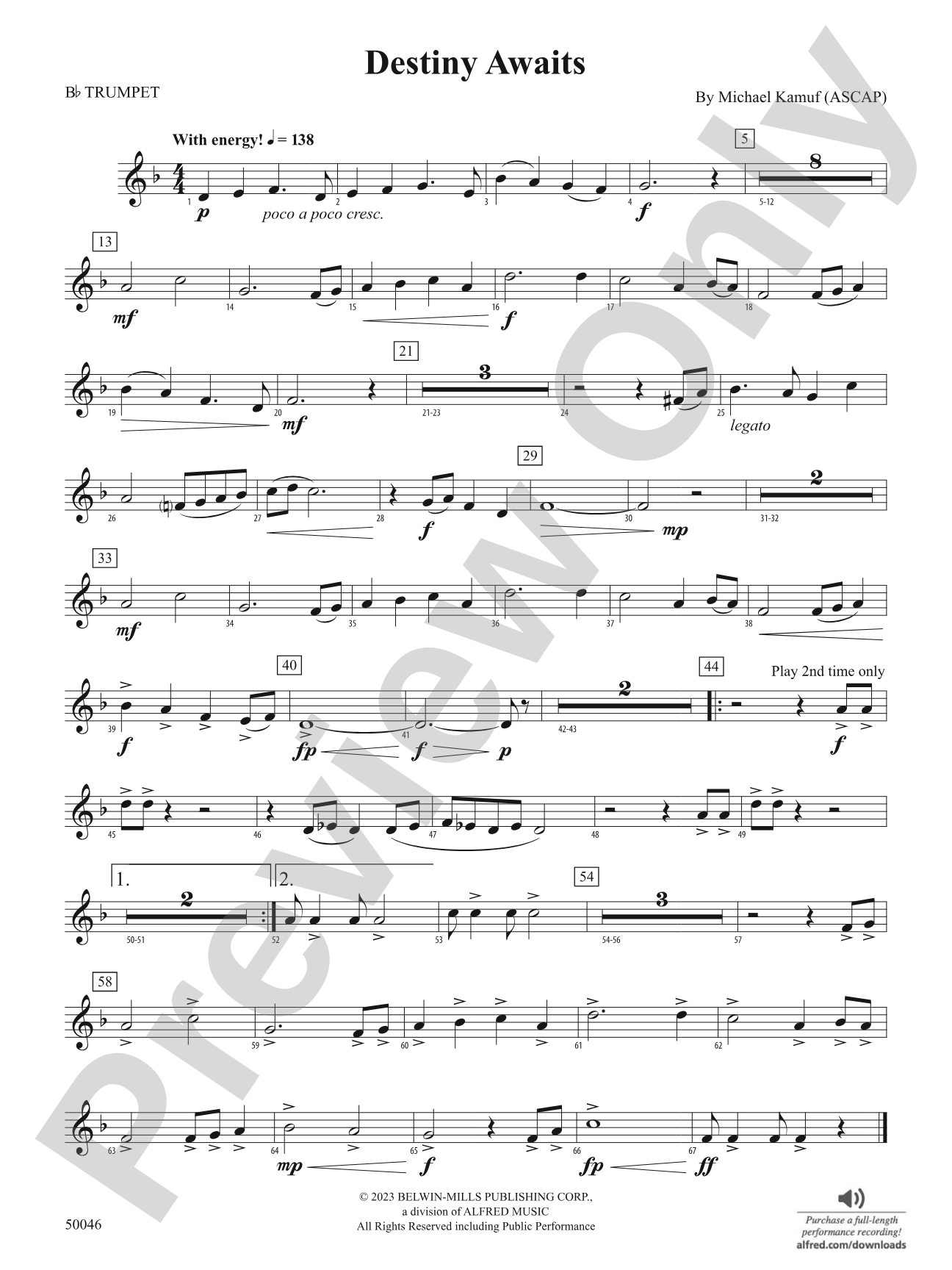 Destiny Awaits: 1st B-flat Trumpet