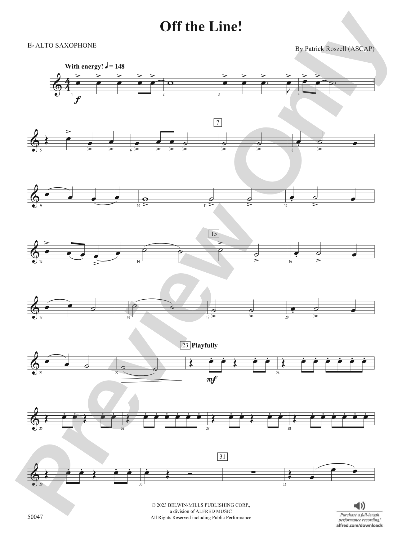 Off the Line!: E-flat Alto Saxophone