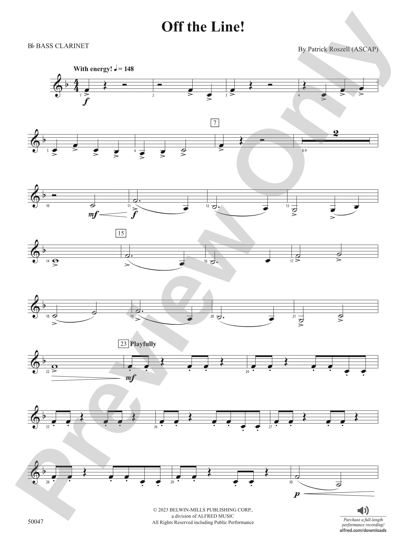 Off the Line!: B-flat Bass Clarinet
