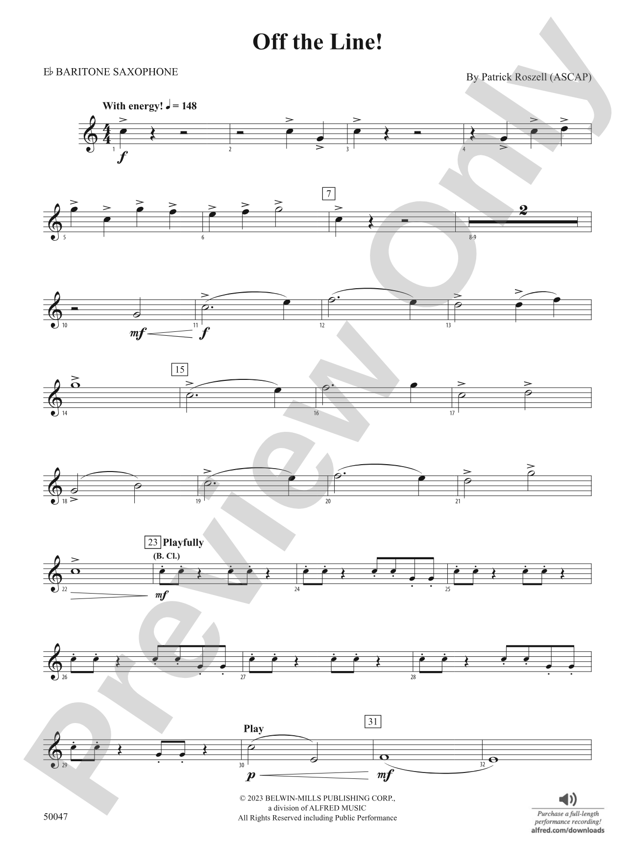 Off the Line!: E-flat Baritone Saxophone