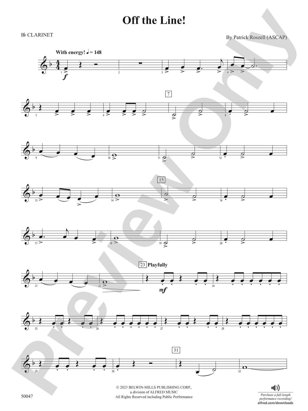 Off the Line!: 1st B-flat Clarinet