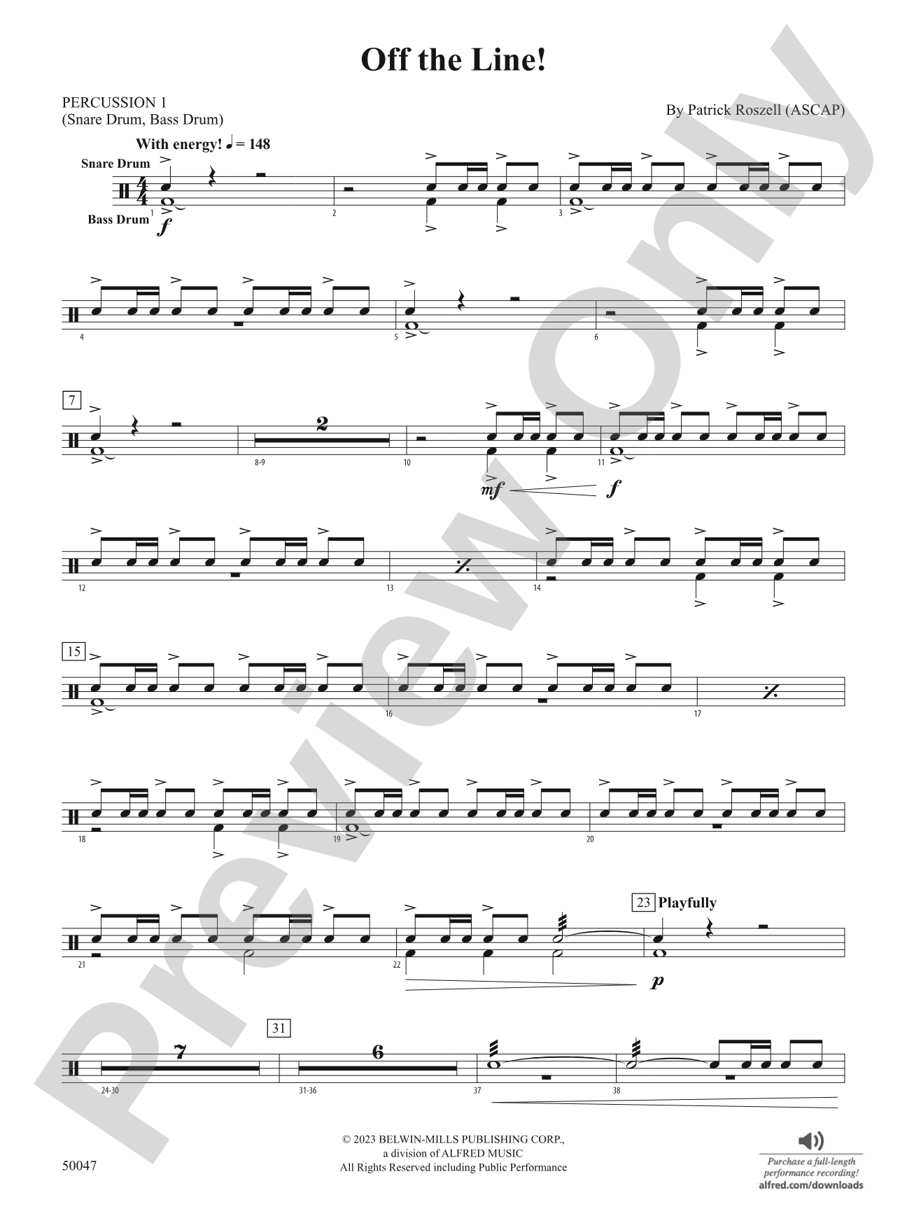Off the Line!: 1st Percussion