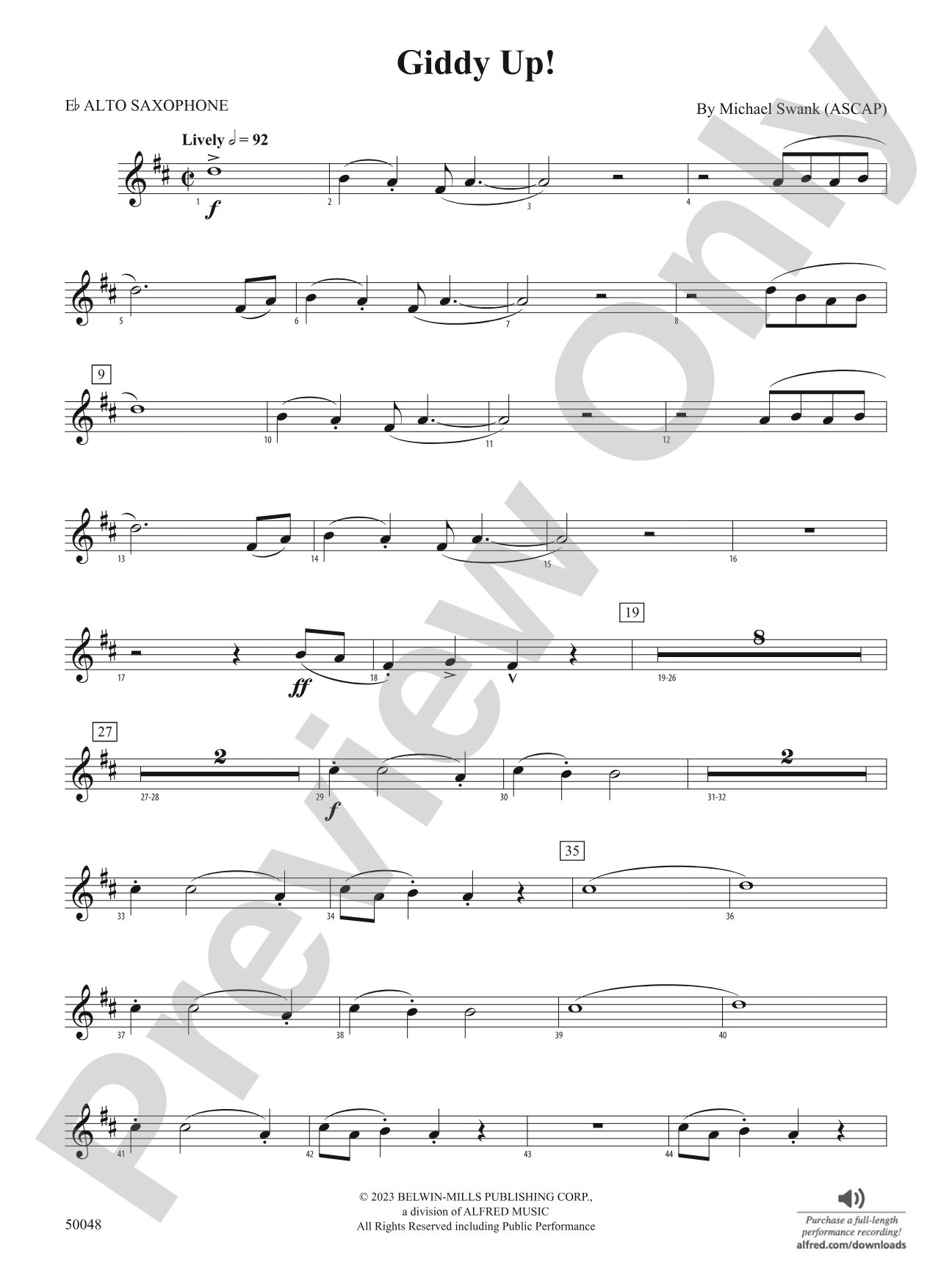 Giddy Up!: E-flat Alto Saxophone
