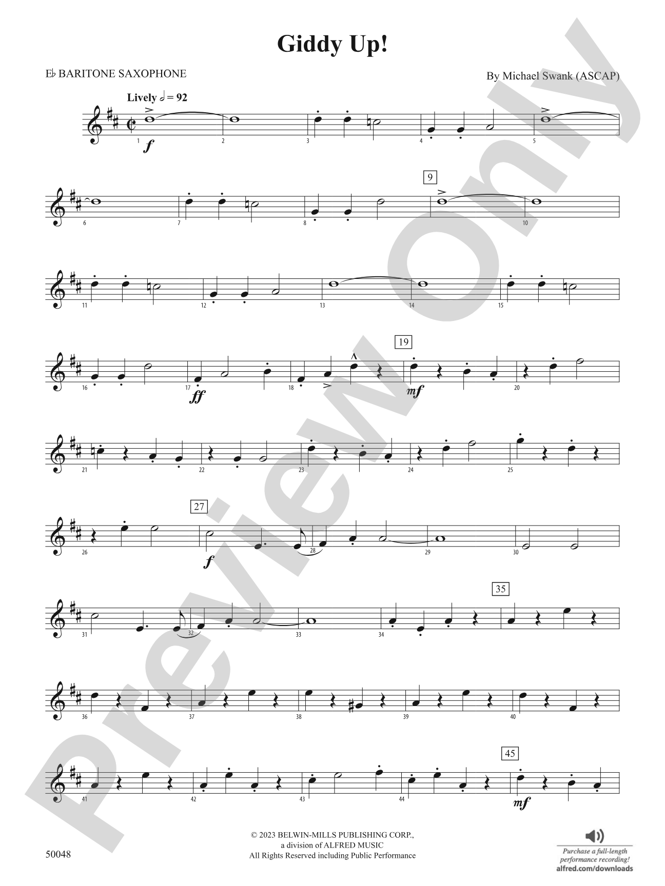 Giddy Up!: E-flat Baritone Saxophone