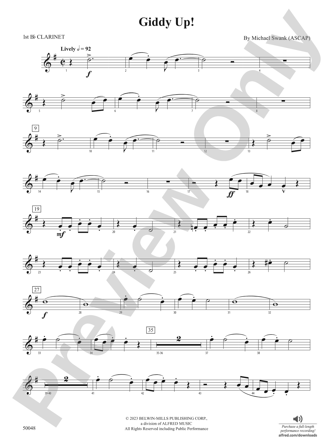 Giddy Up!: 1st B-flat Clarinet