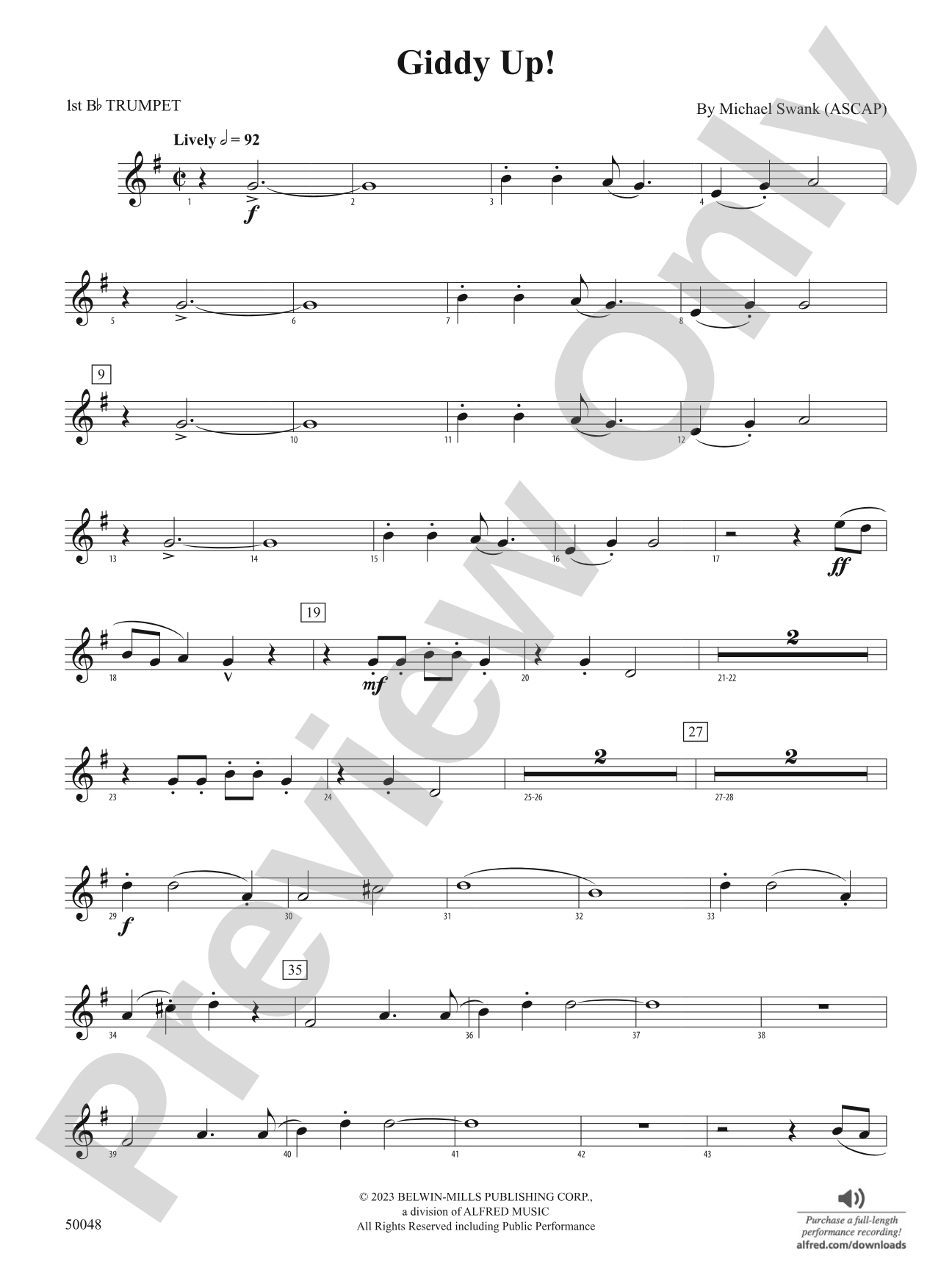 Giddy Up!: 1st B-flat Trumpet