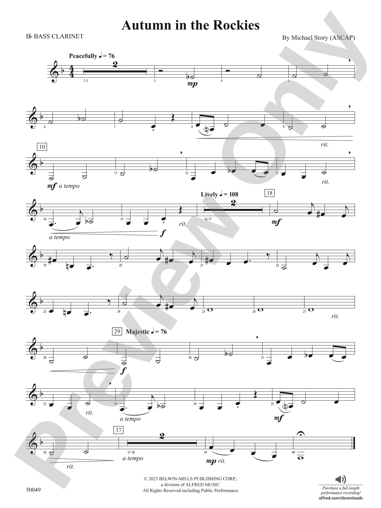 Autumn in the Rockies: B-flat Bass Clarinet
