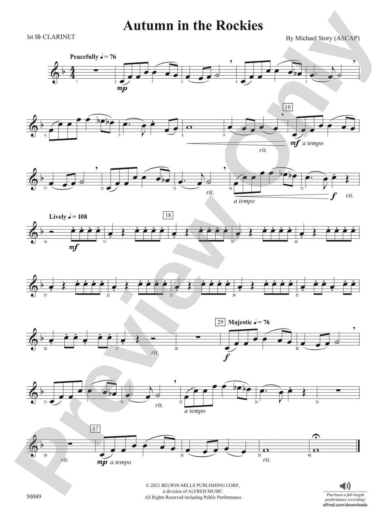 Autumn in the Rockies: 1st B-flat Clarinet