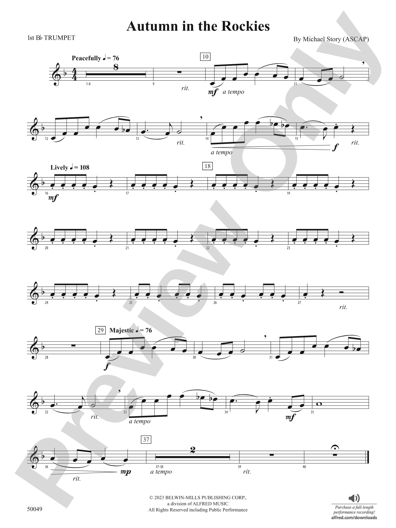 Autumn in the Rockies: 1st B-flat Trumpet