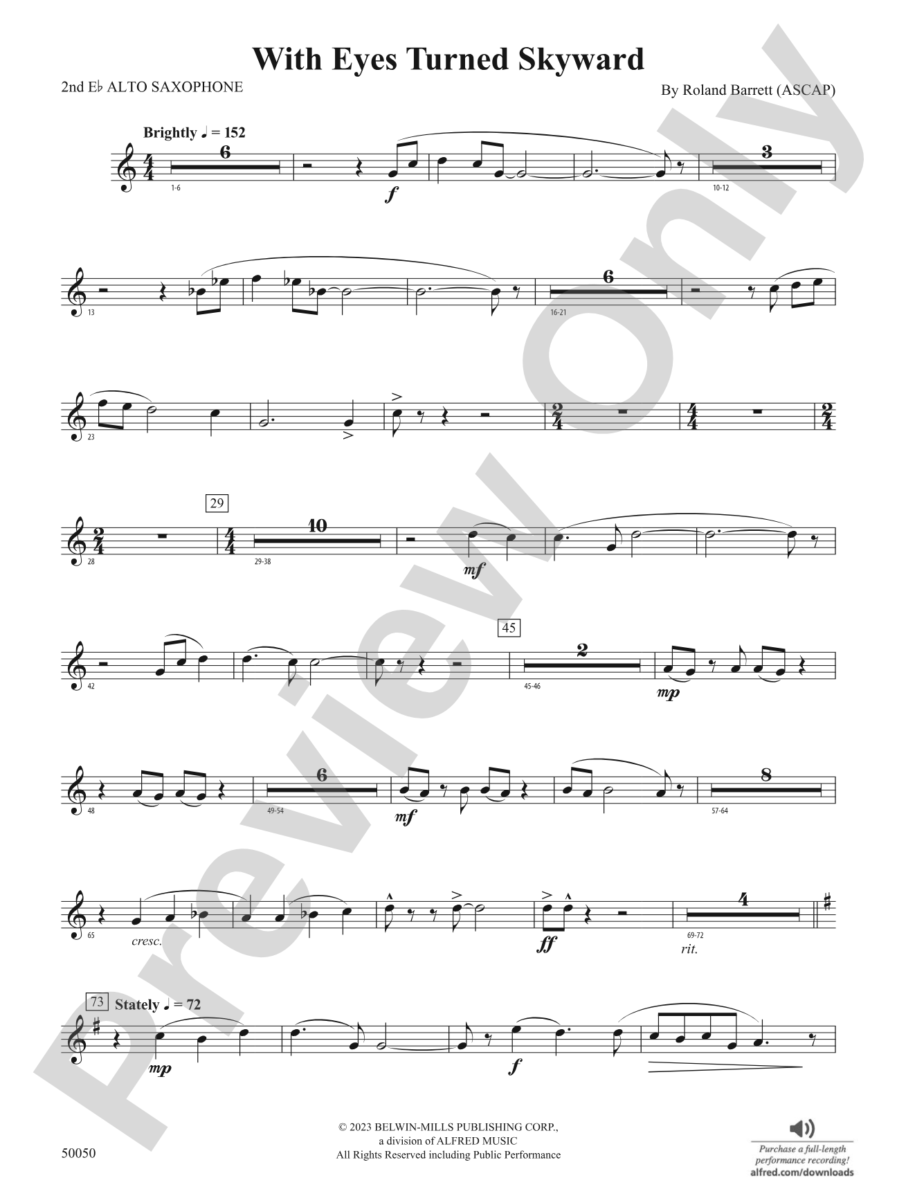 With Eyes Turned Skyward: 2nd E-flat Alto Saxophone