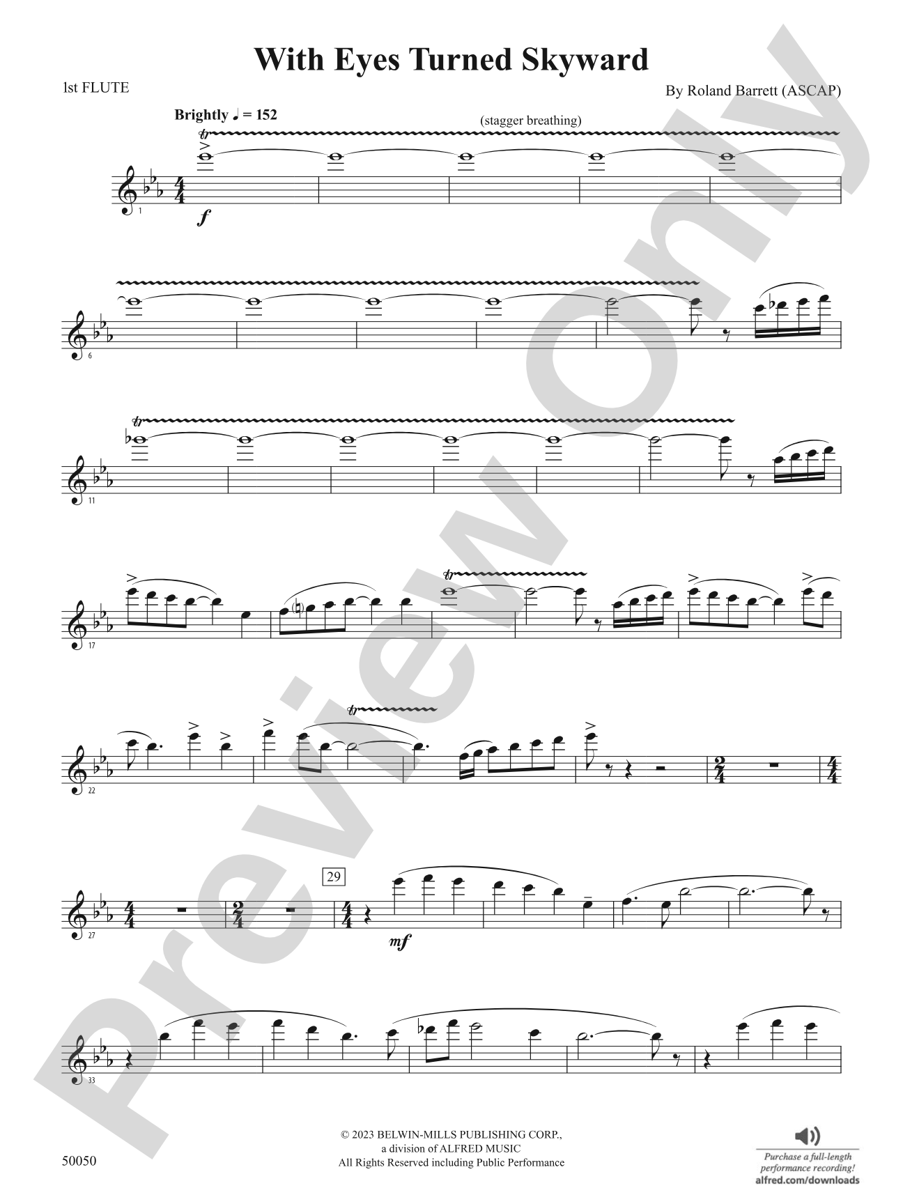 With Eyes Turned Skyward: Flute