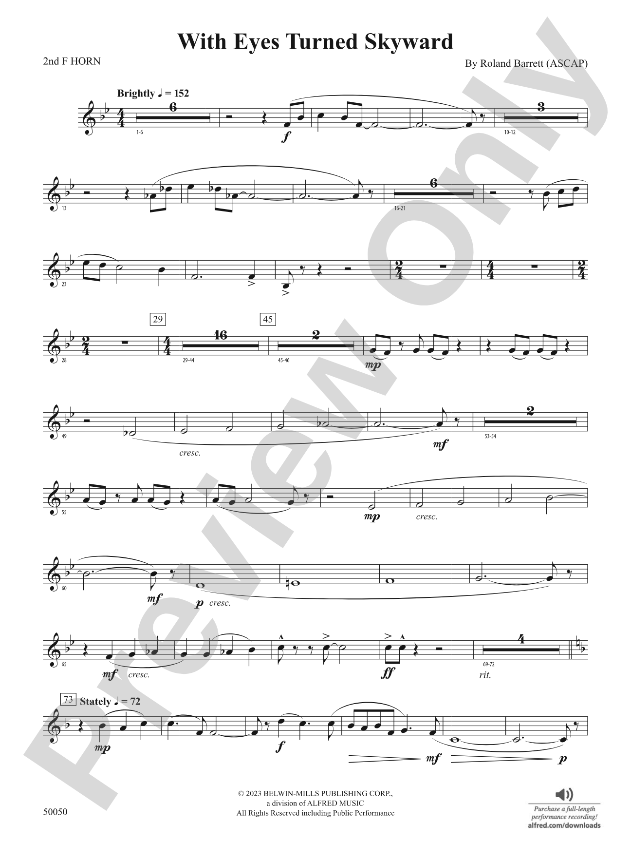 With Eyes Turned Skyward: 2nd F Horn