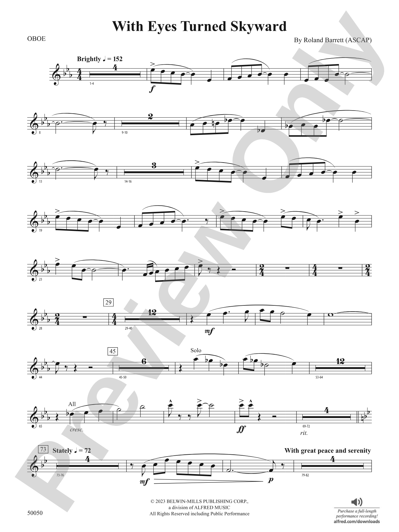 With Eyes Turned Skyward: Oboe