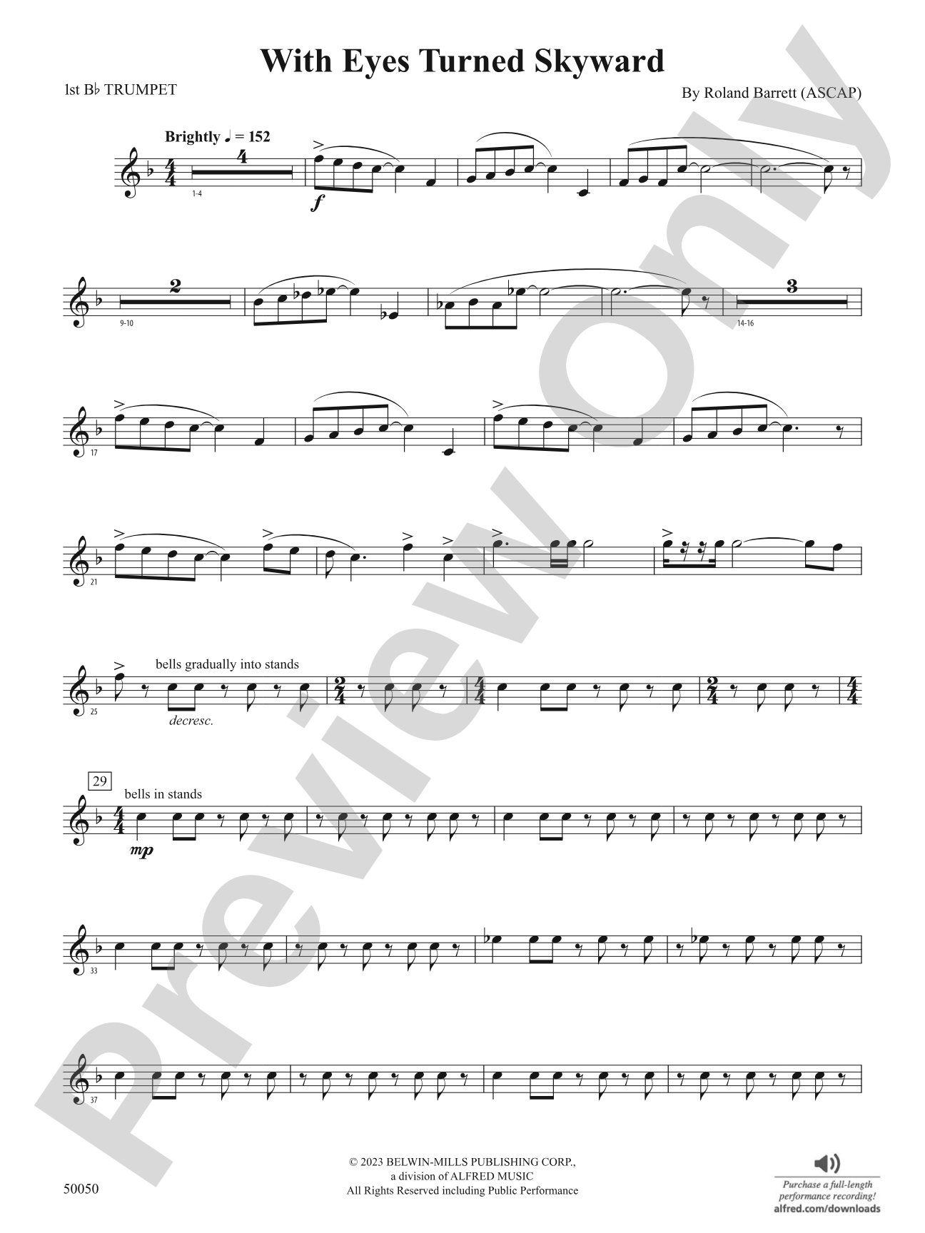 With Eyes Turned Skyward: 1st B-flat Trumpet