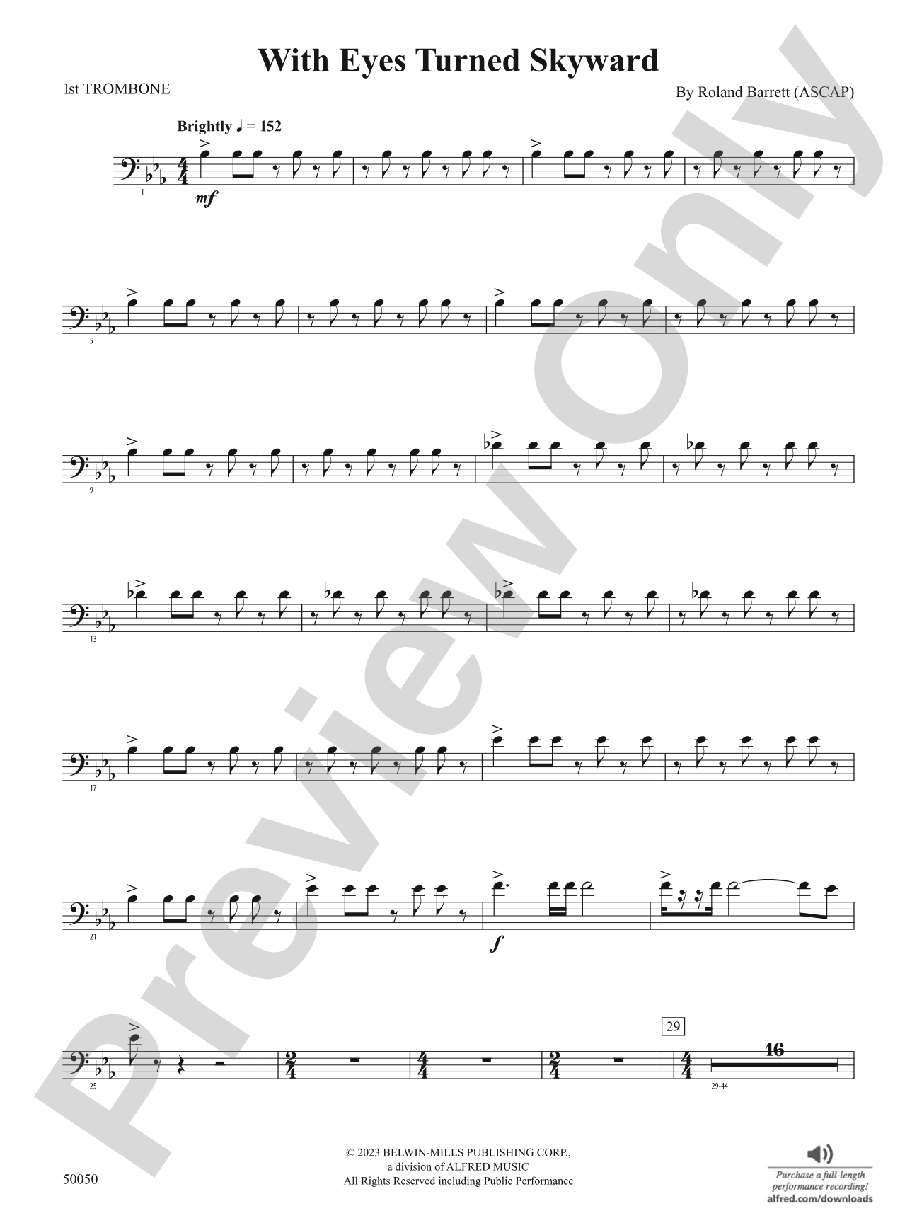 With Eyes Turned Skyward: 1st Trombone