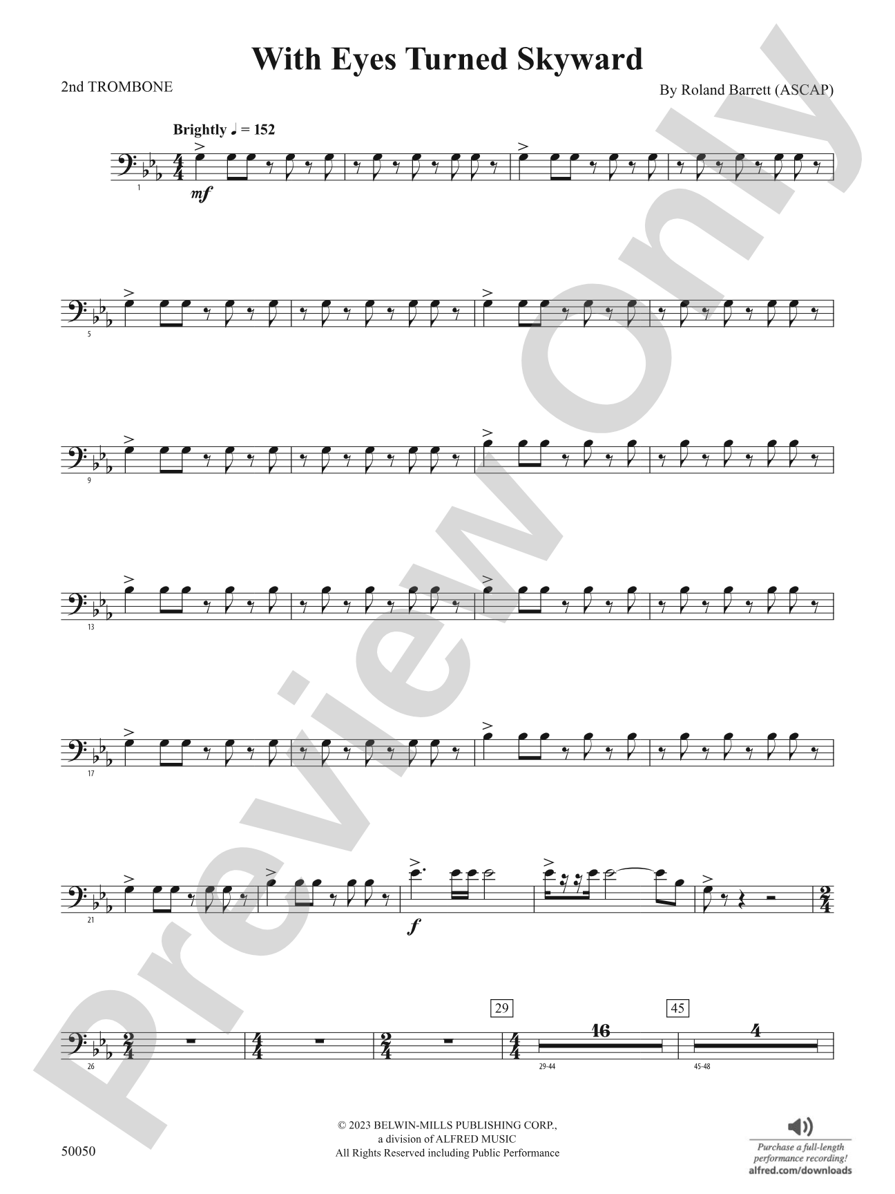 With Eyes Turned Skyward: 2nd Trombone