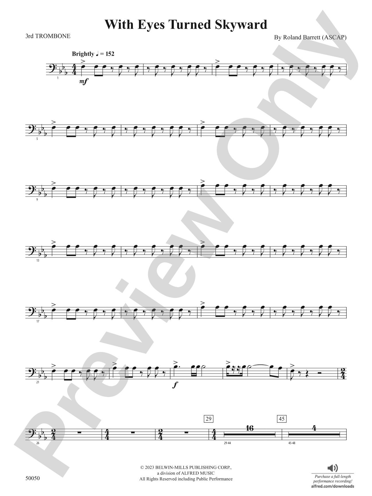 With Eyes Turned Skyward: 3rd Trombone