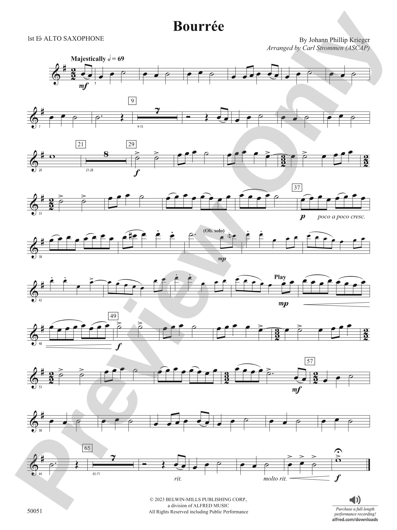Bourrée: E-flat Alto Saxophone