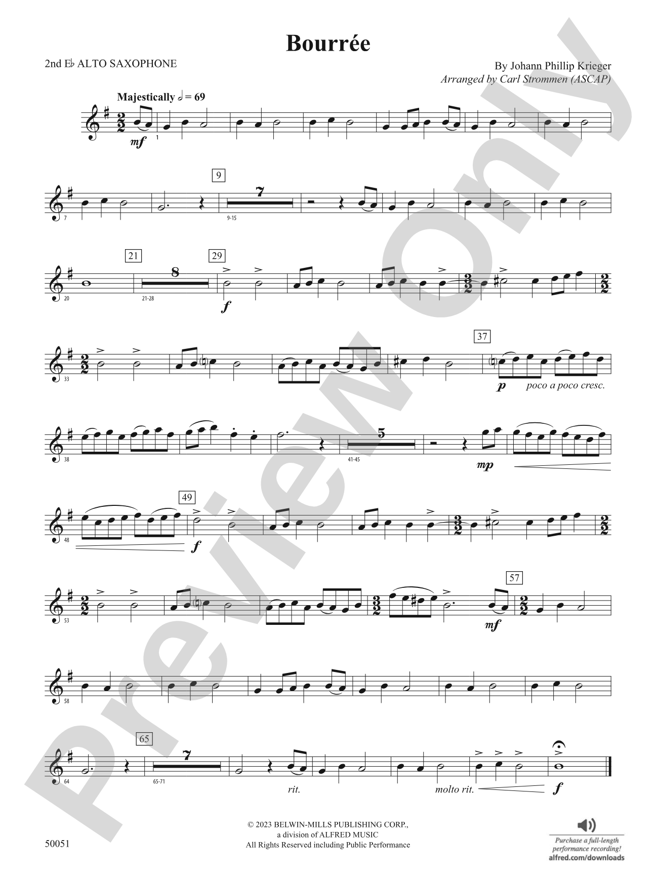 Bourrée: 2nd E-flat Alto Saxophone