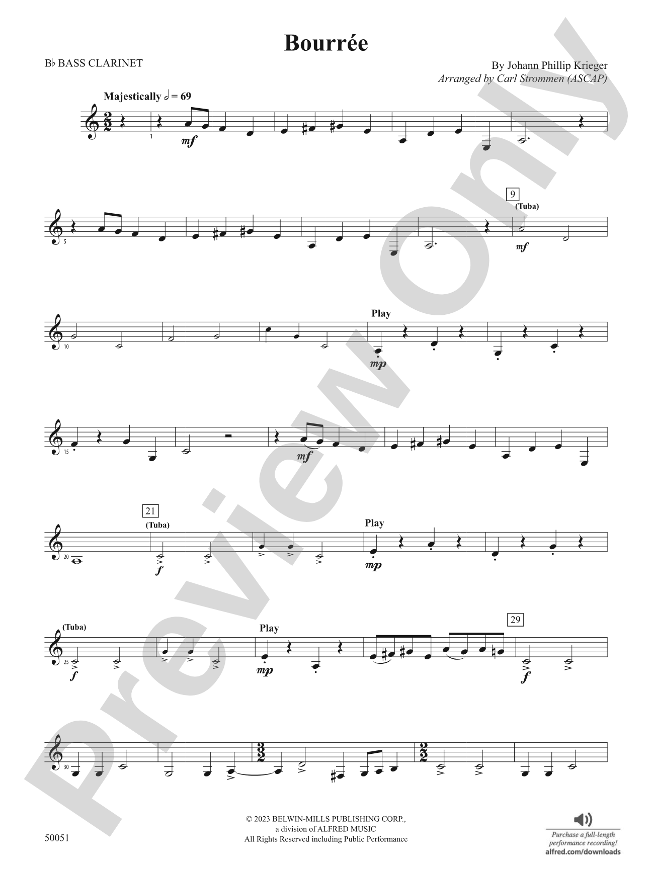 Bourrée: B-flat Bass Clarinet