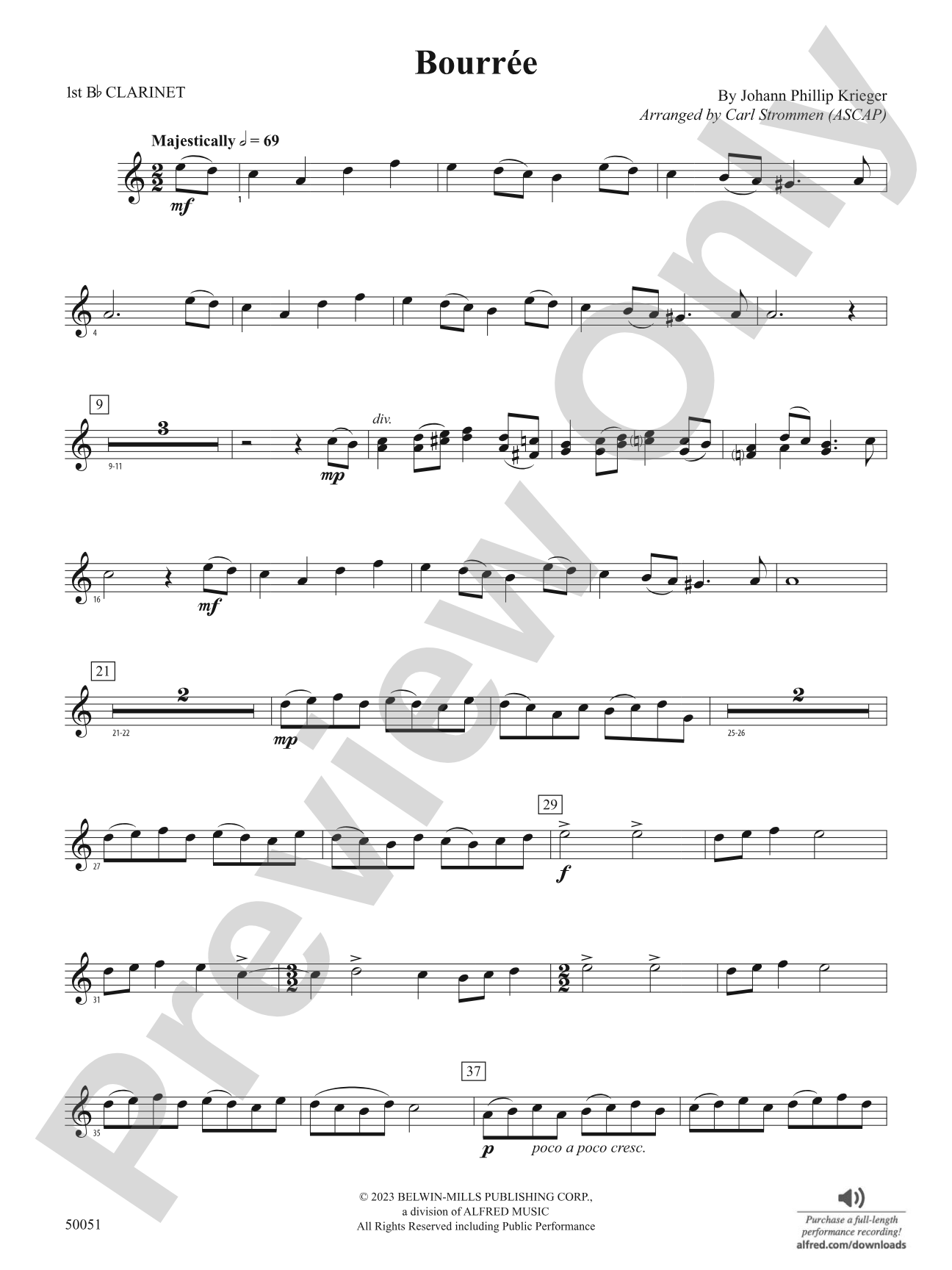 Bourrée: 1st B-flat Clarinet