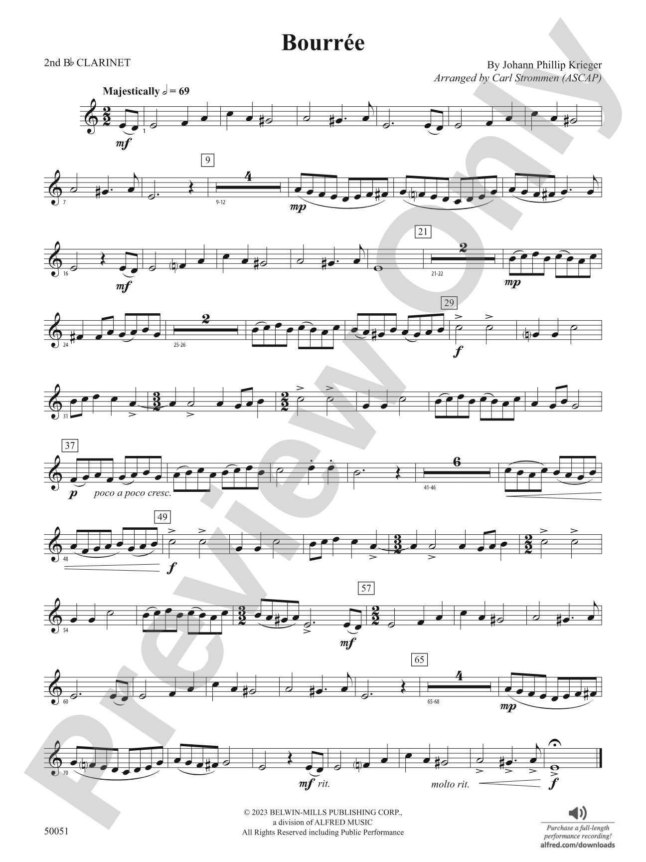 Bourrée: 2nd B-flat Clarinet