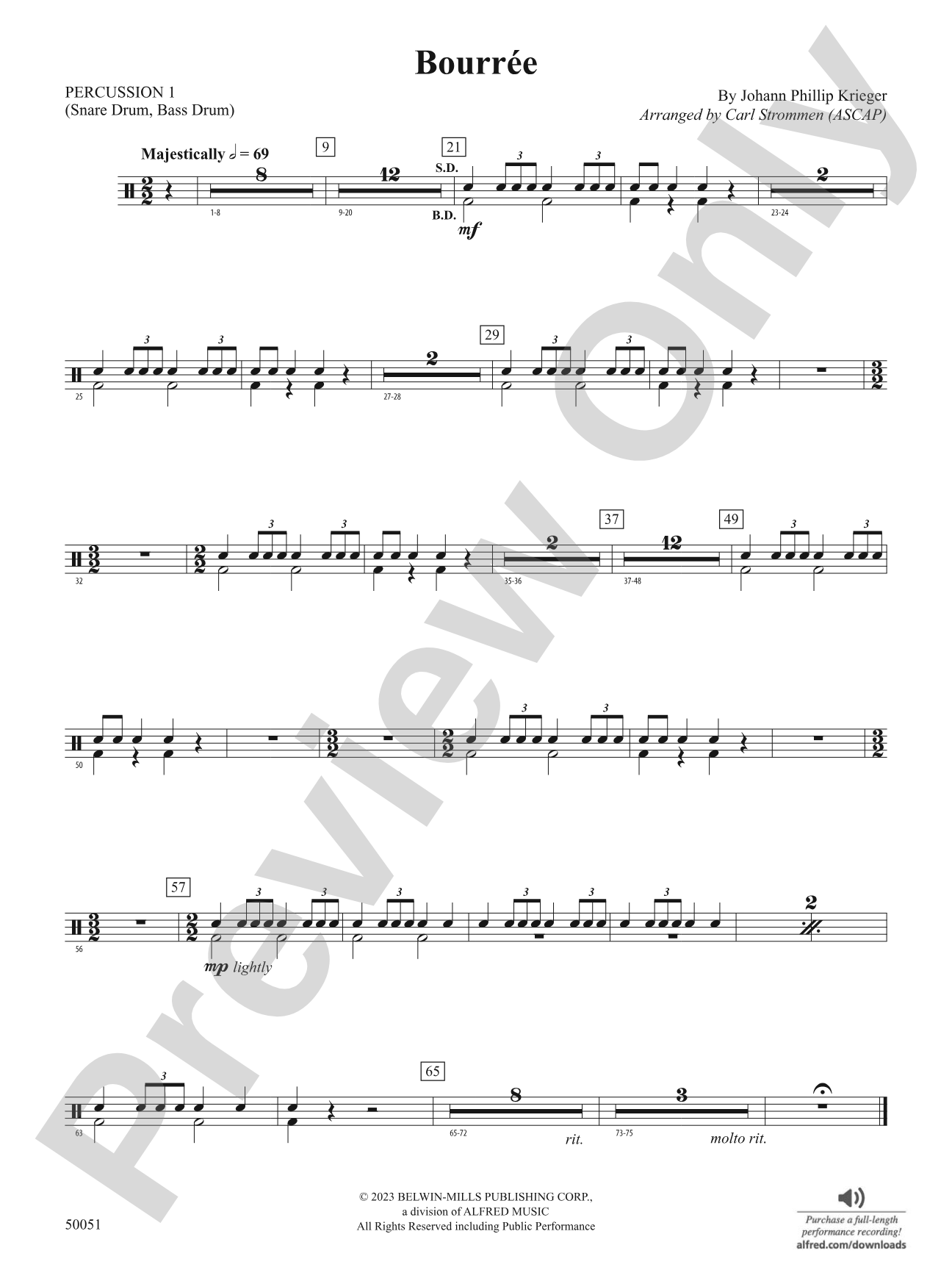Bourrée: 1st Percussion