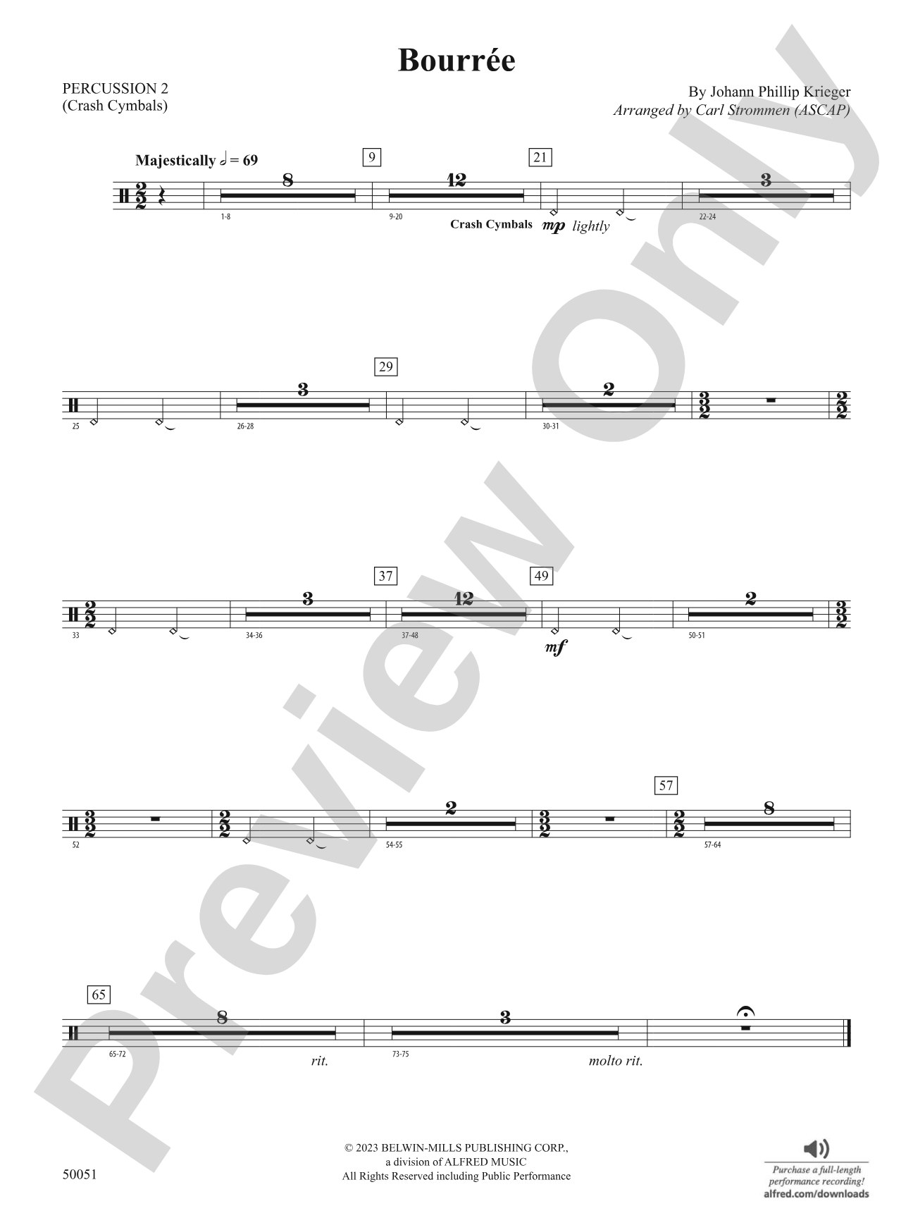 Bourrée: 2nd Percussion