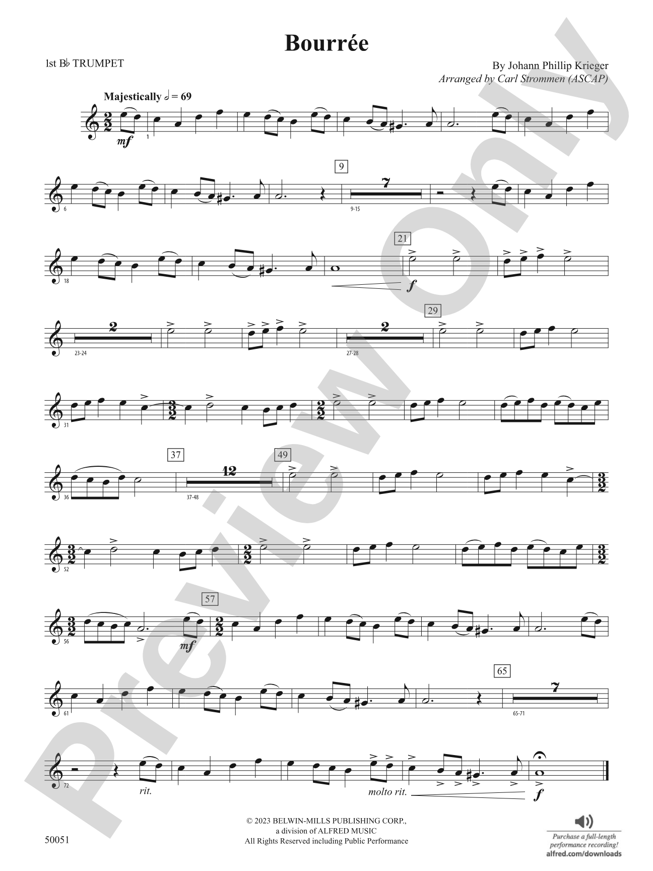 Bourrée: 1st B-flat Trumpet