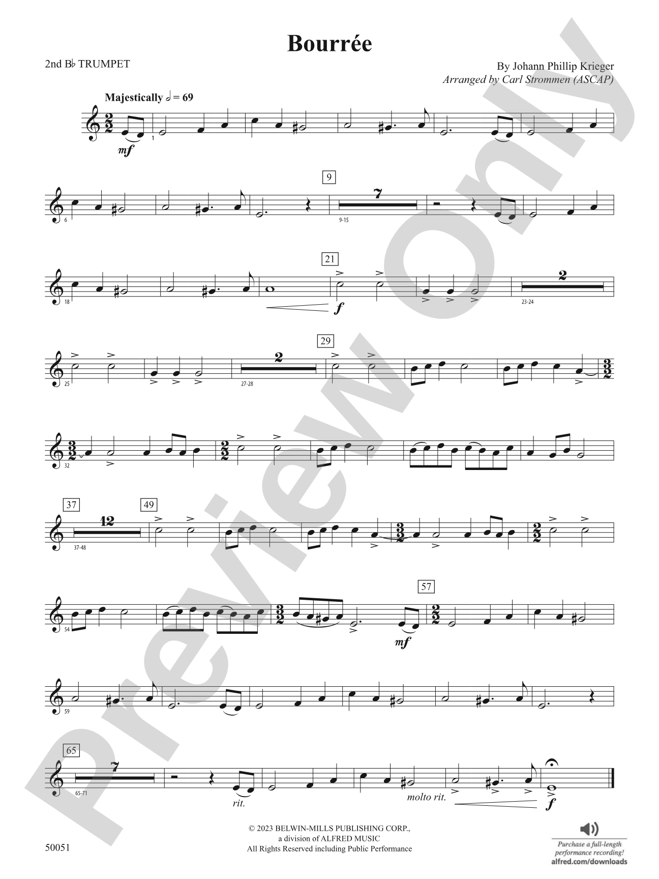 Bourrée: 2nd B-flat Trumpet