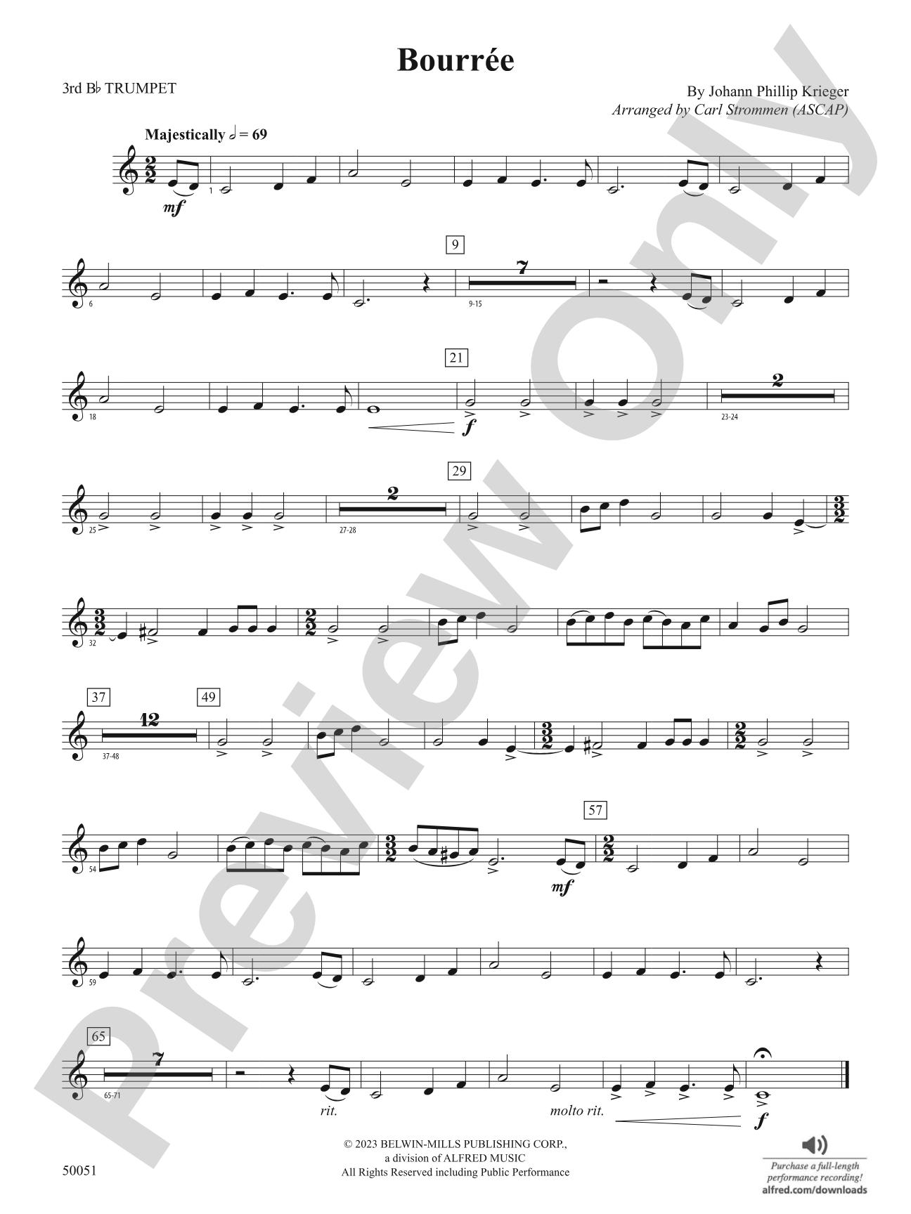 Bourrée: 3rd B-flat Trumpet