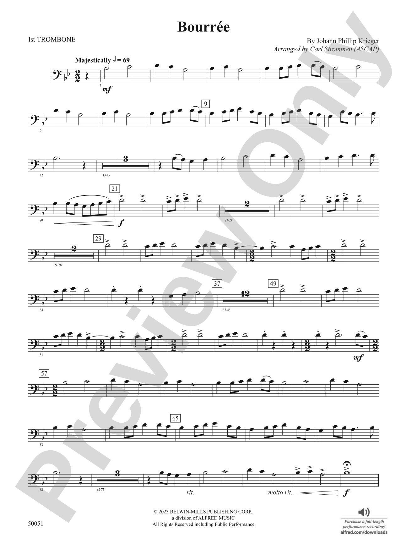Bourrée: 1st Trombone