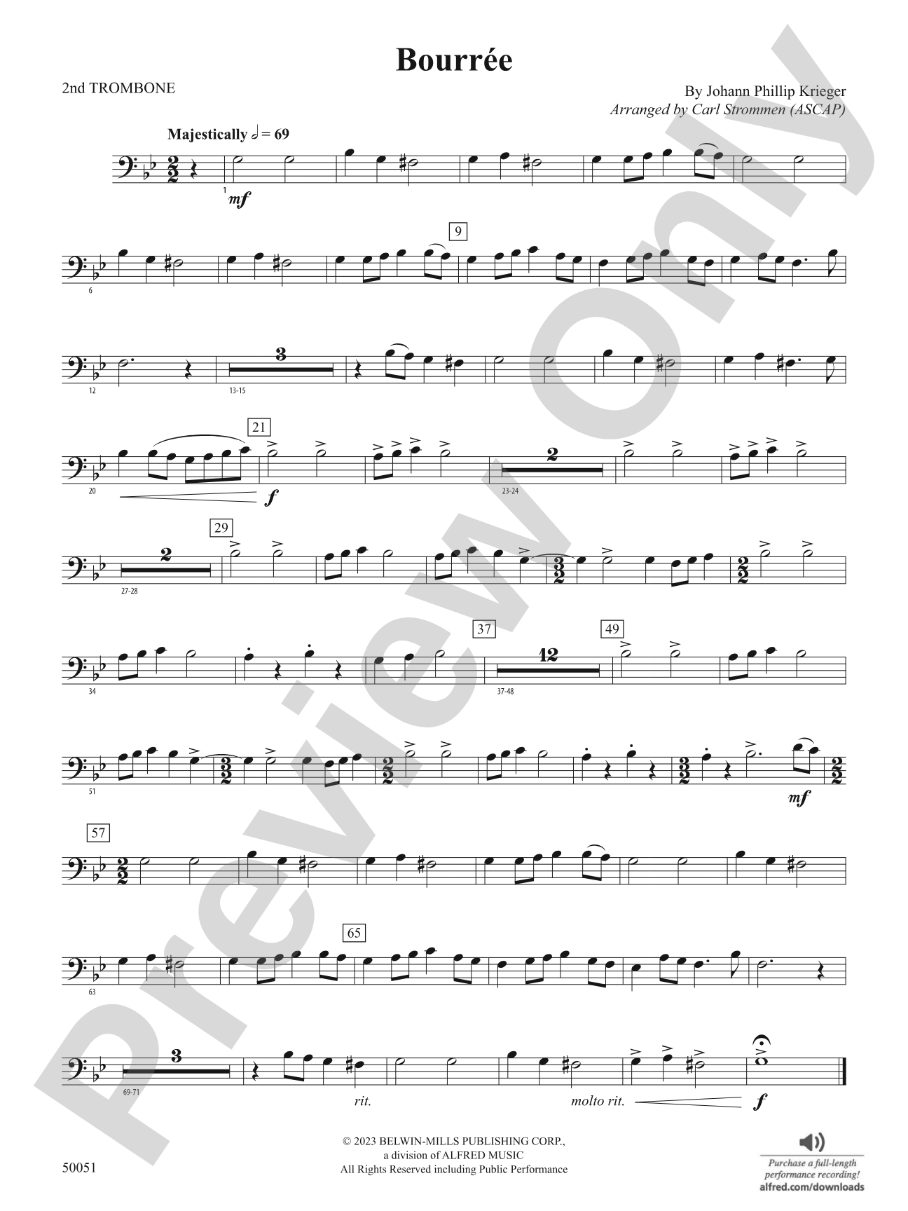 Bourrée: 2nd Trombone
