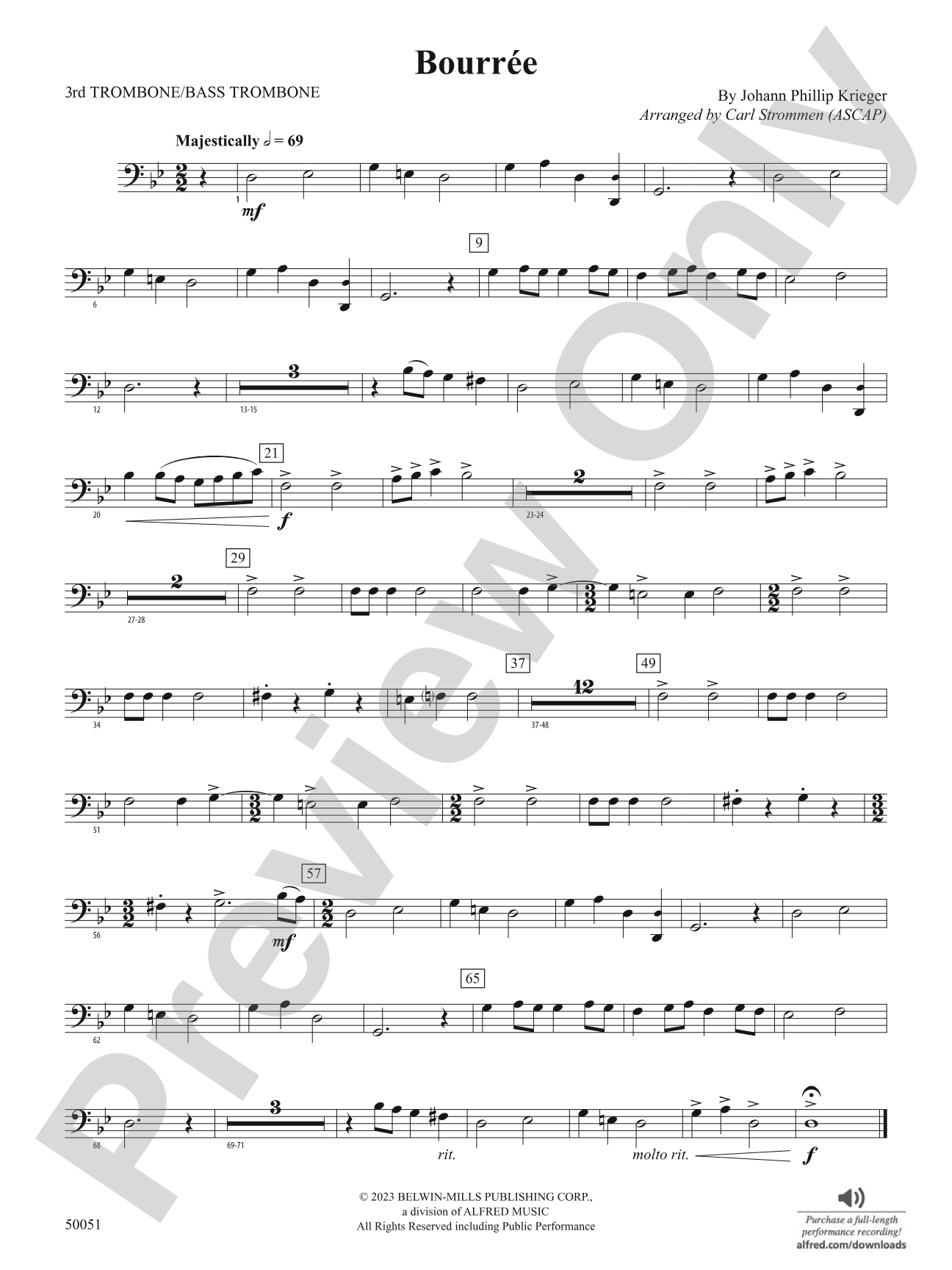 Bourrée: 3rd Trombone