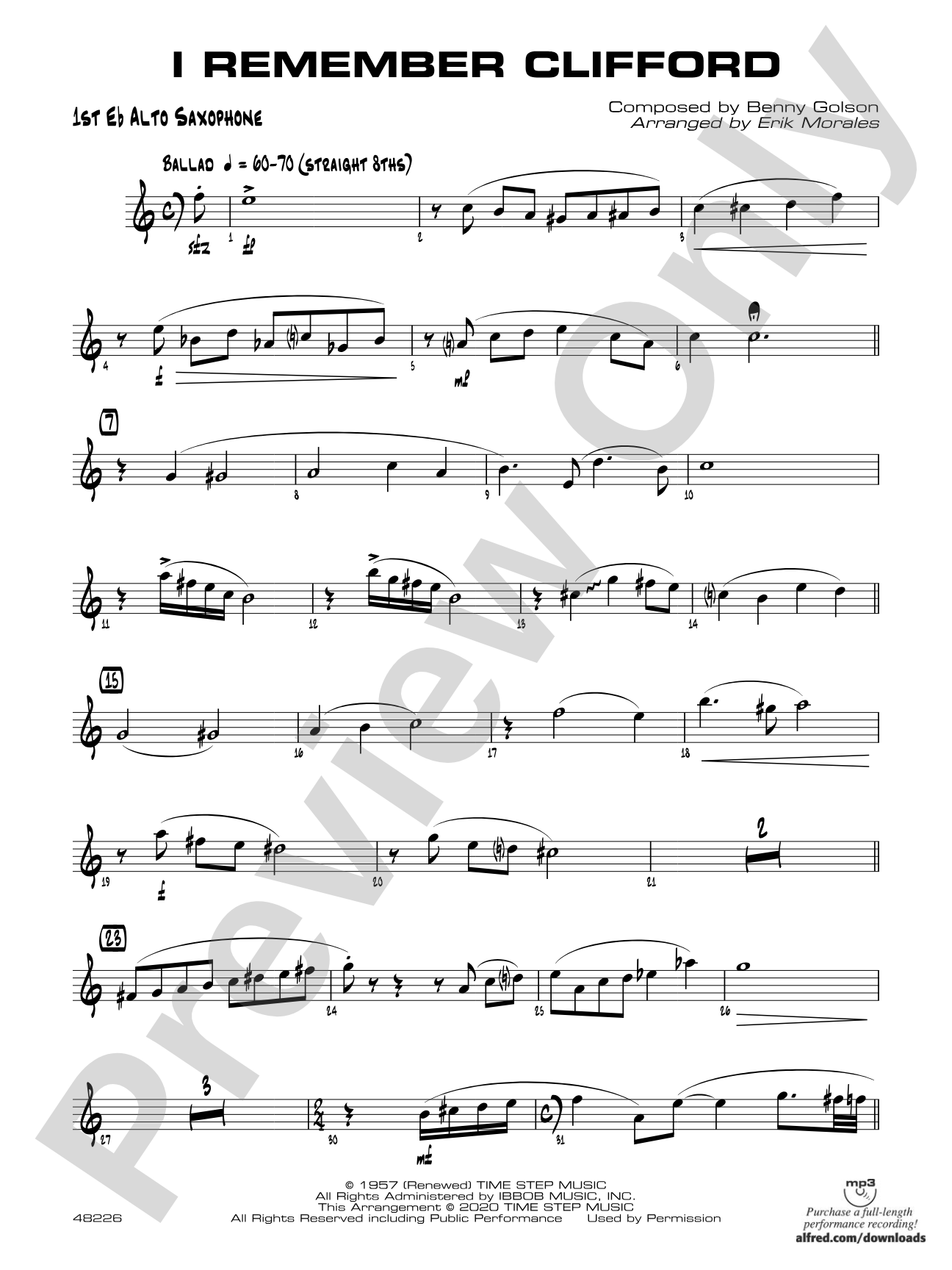 I Remember Clifford: E-flat Alto Saxophone