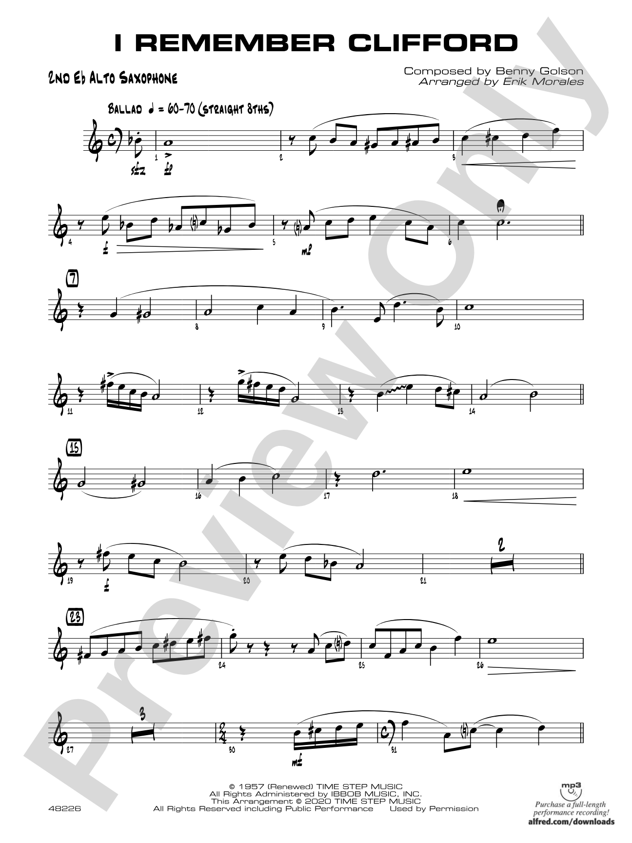 I Remember Clifford: 2nd E-flat Alto Saxophone