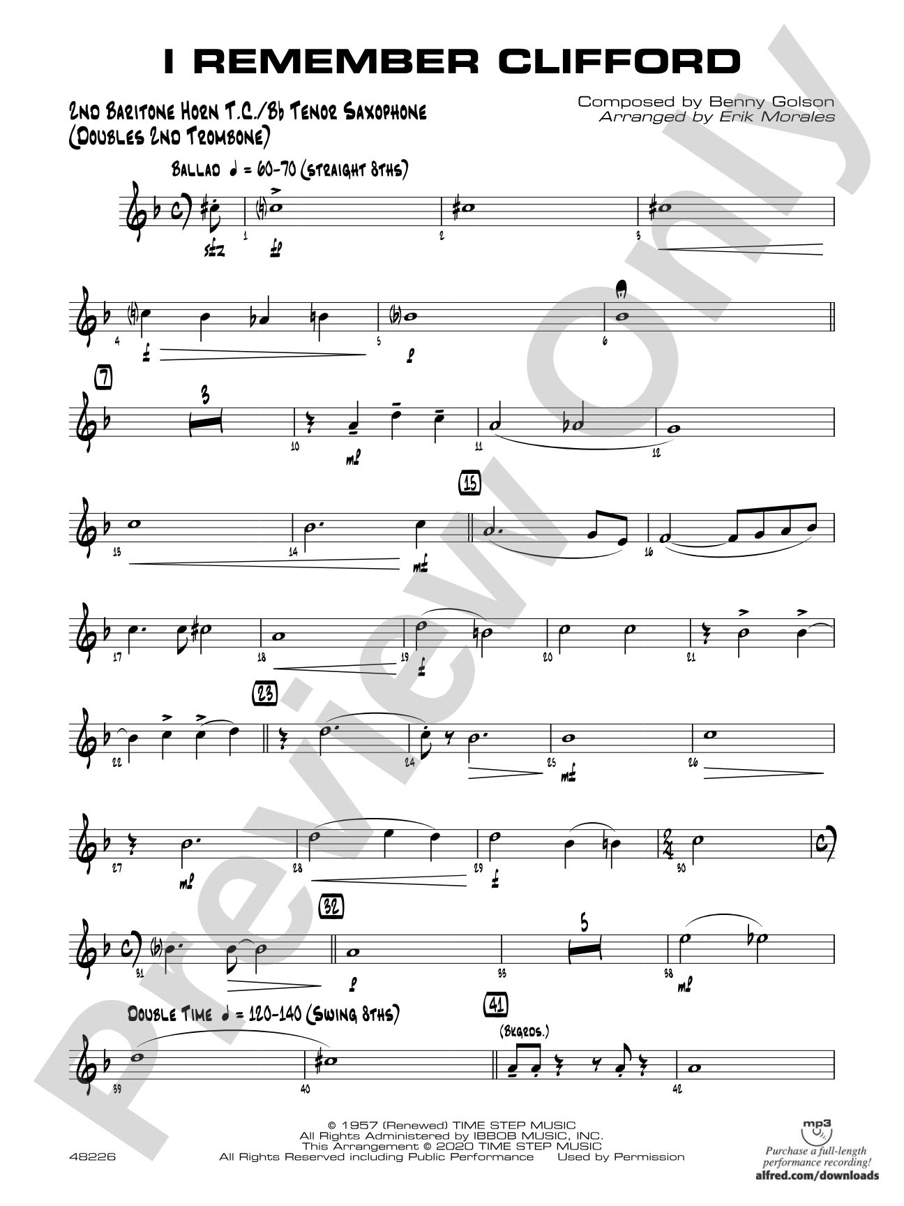 I Remember Clifford: 2nd Baritone T.C.