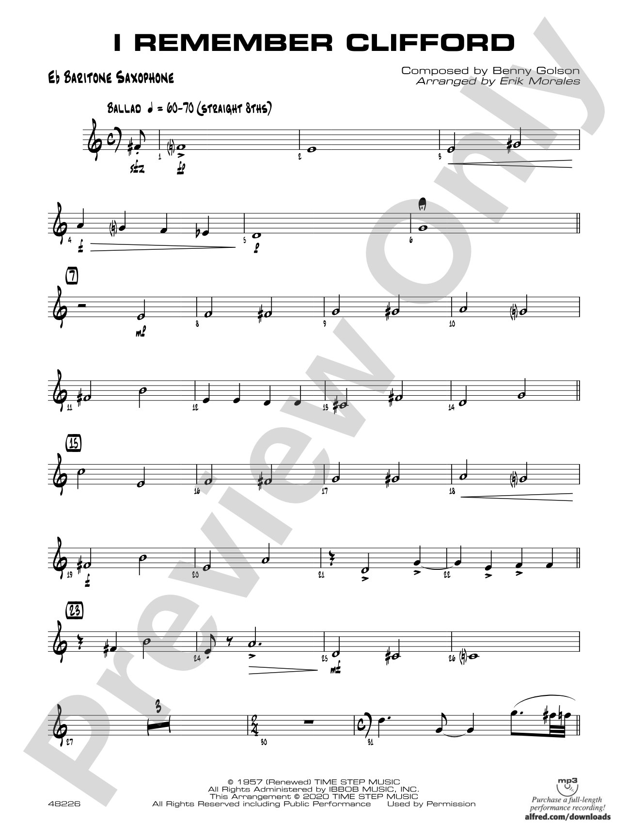 I Remember Clifford: E-flat Baritone Saxophone