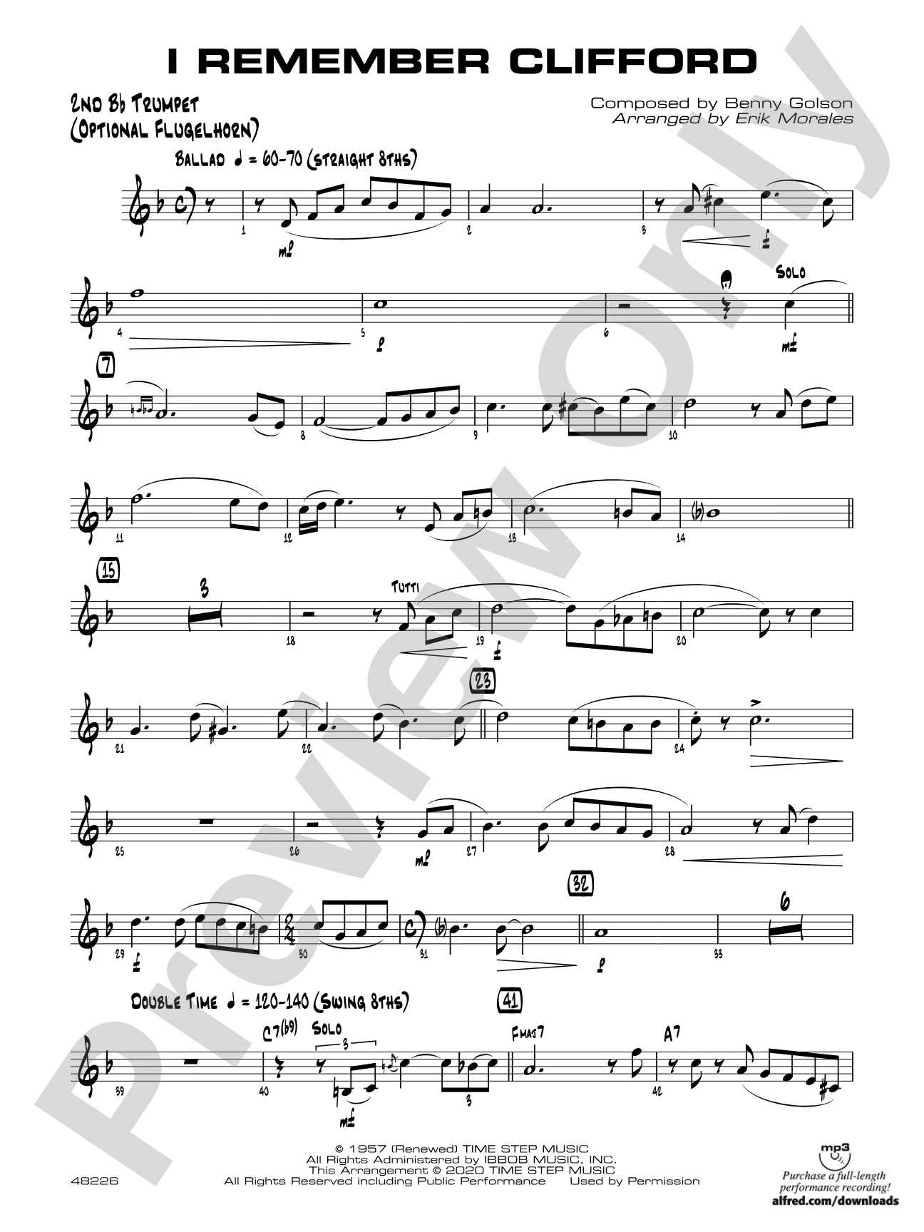I Remember Clifford: 2nd B-flat Trumpet